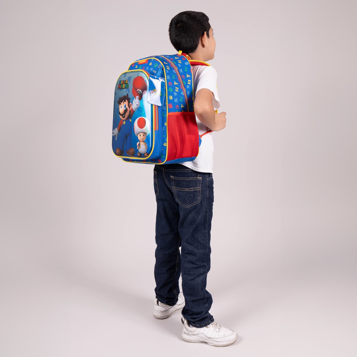 Mochila escolar para niño Mario Bros by Chenson color azul - Diversión y durabilidad - vista 2
