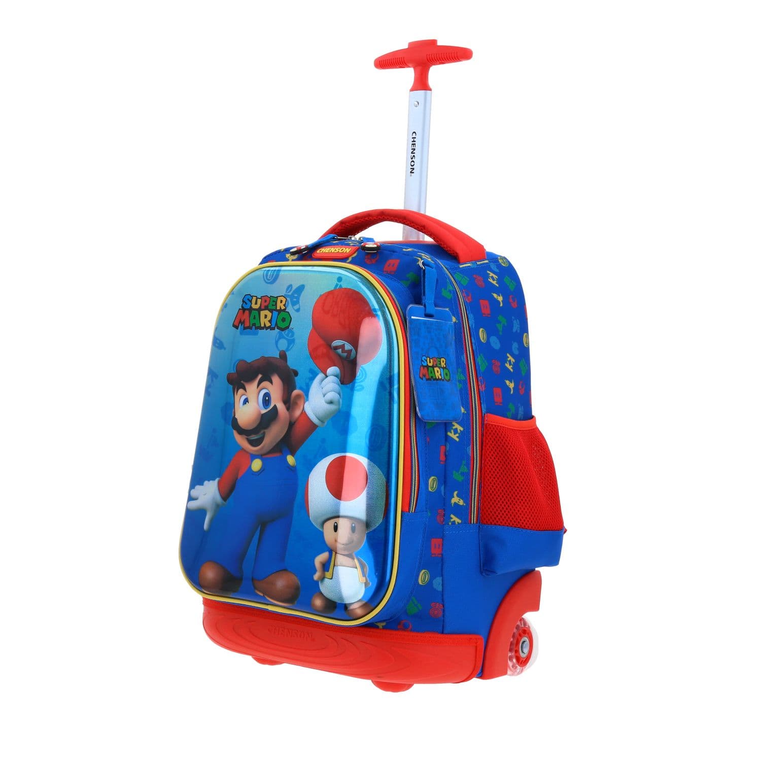 Mochila con Ruedas Mario Bros Azul para Niño - Diversión y Durabilidad 2