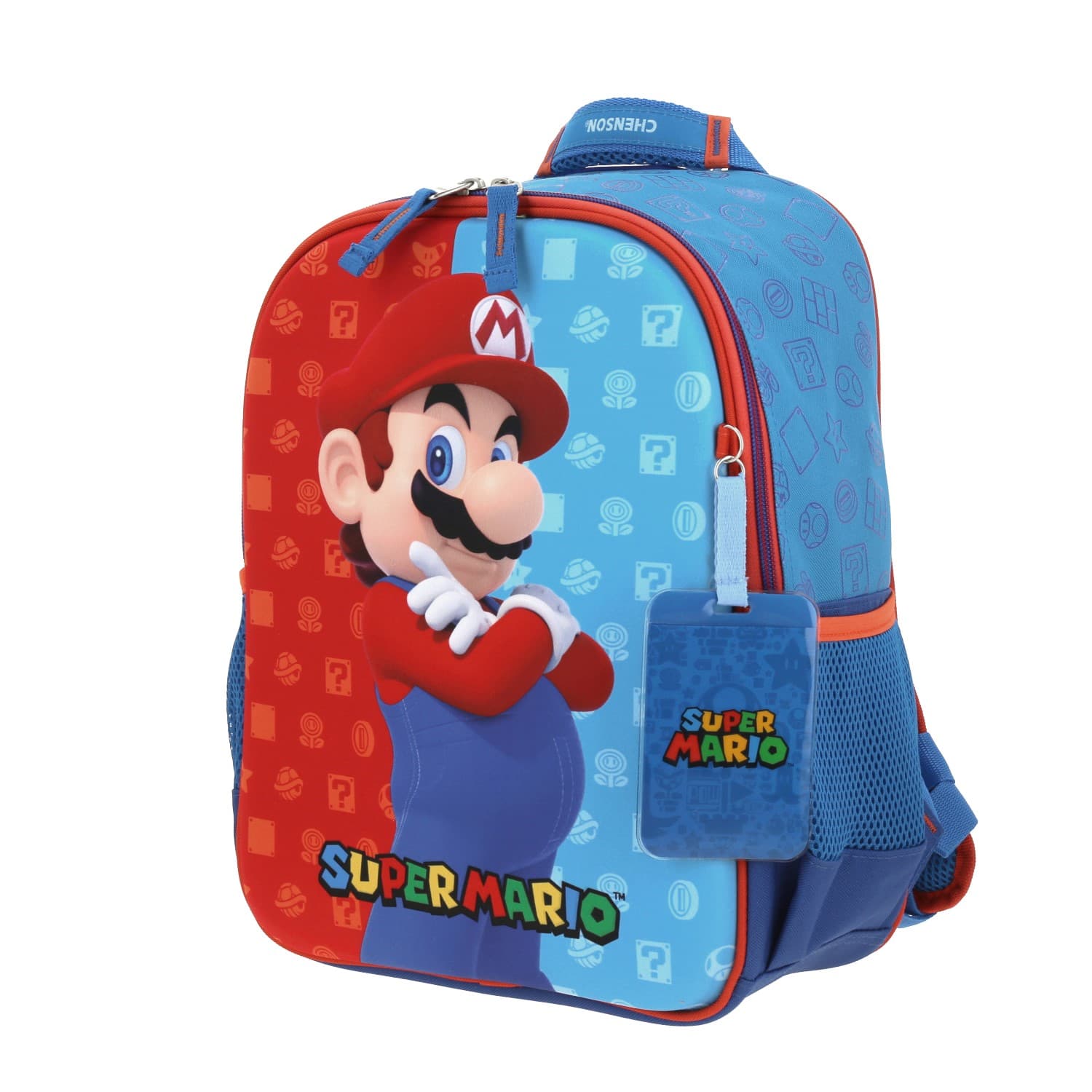 Mochila escolar para niño Mario Bros by Chenson color azul divertida 2