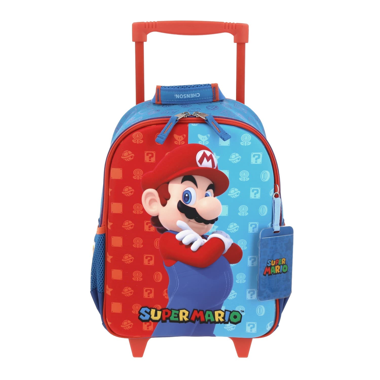Mochila con Ruedas Mario Bros Azul para Niño - Diversión y Durabilidad