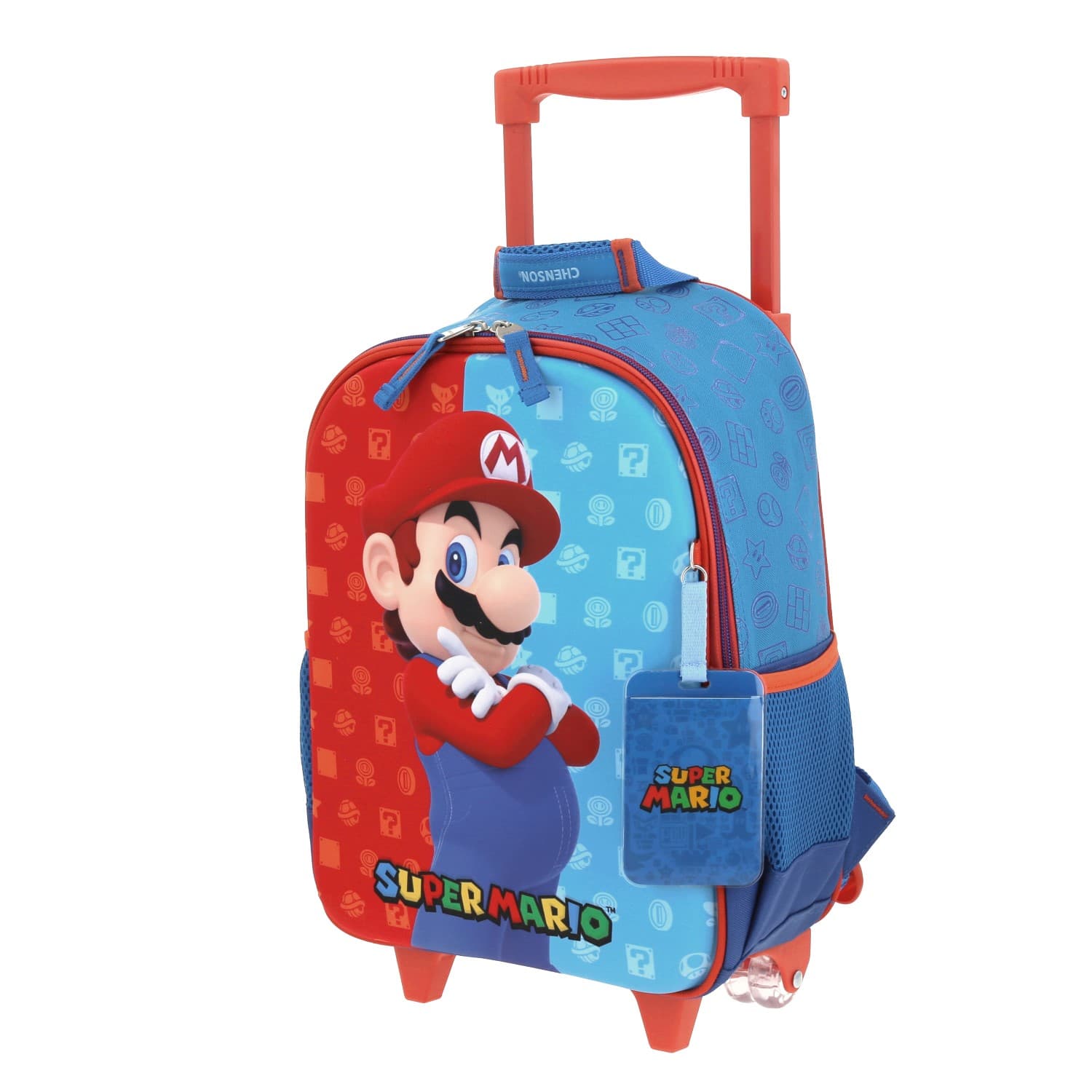 Mochila con Ruedas Mario Bros Azul para Niño - Diversión y Durabilidad 2