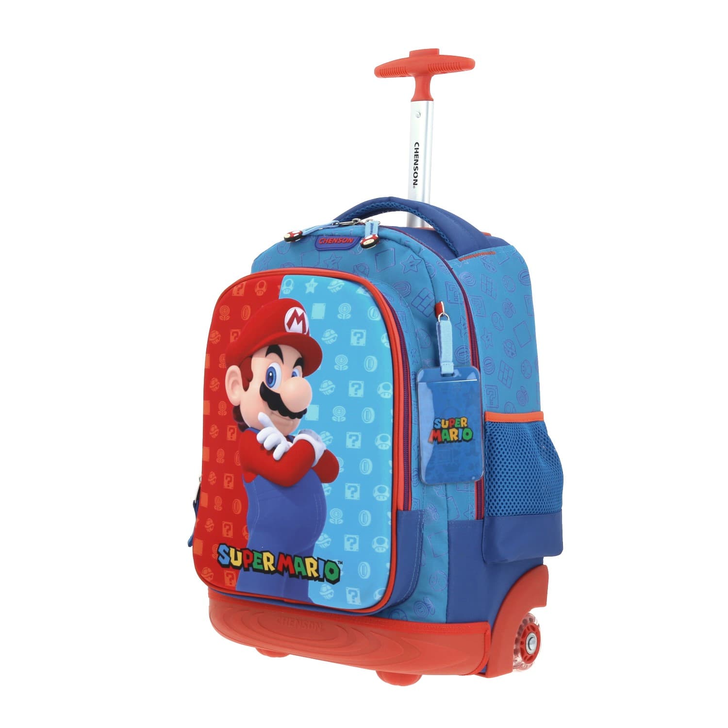 Mochila con Ruedas Mario Bros Azul para Niño - Diversión y Durabilidad 2