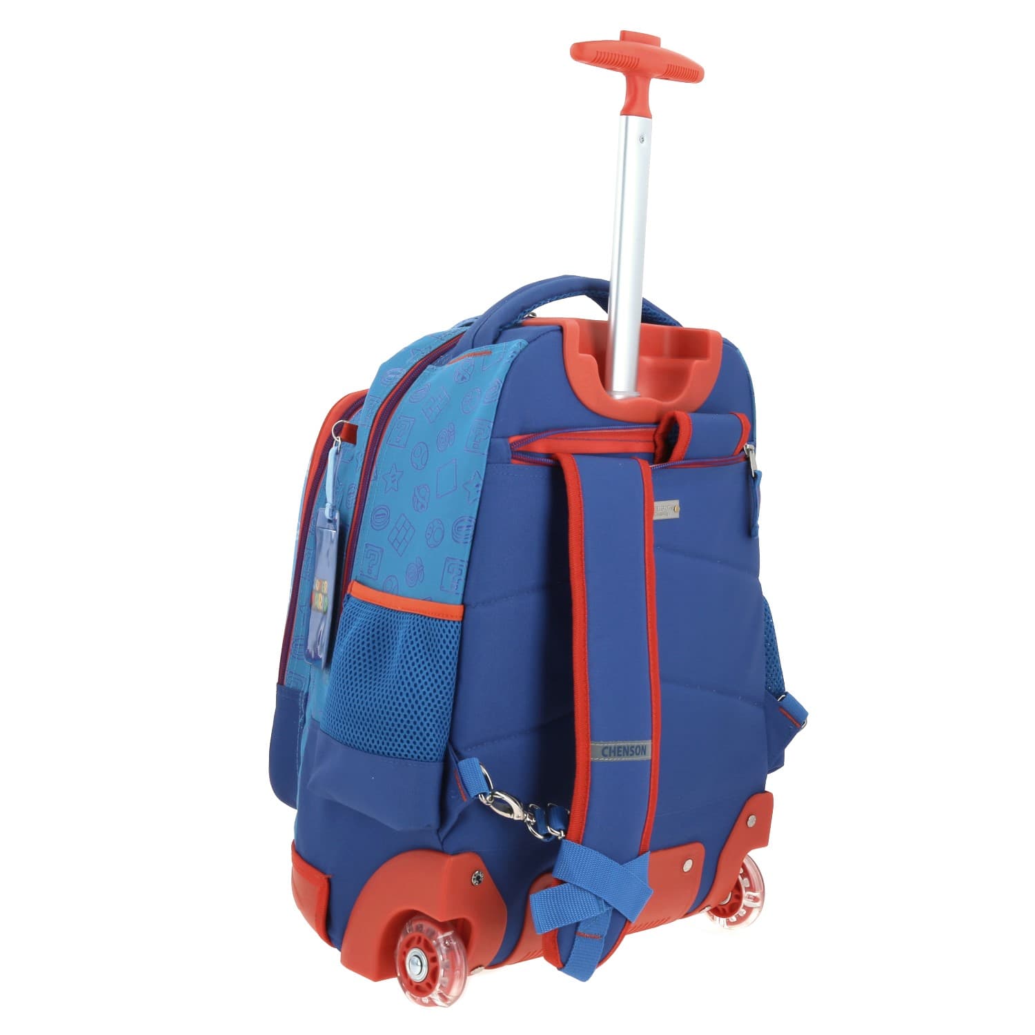 Mochila con Ruedas Mario Bros Azul para Niño - Diversión y Durabilidad 3