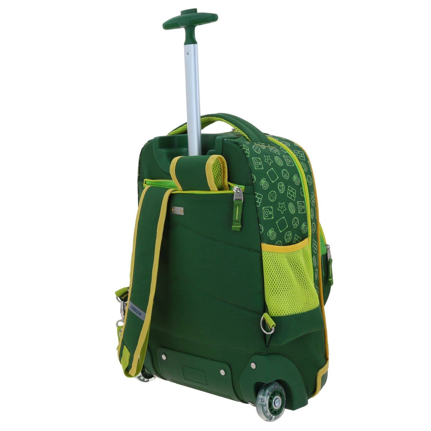 Mochila con Ruedas Mario Bros Verde para Niño - Diversión y Durabilidad 5