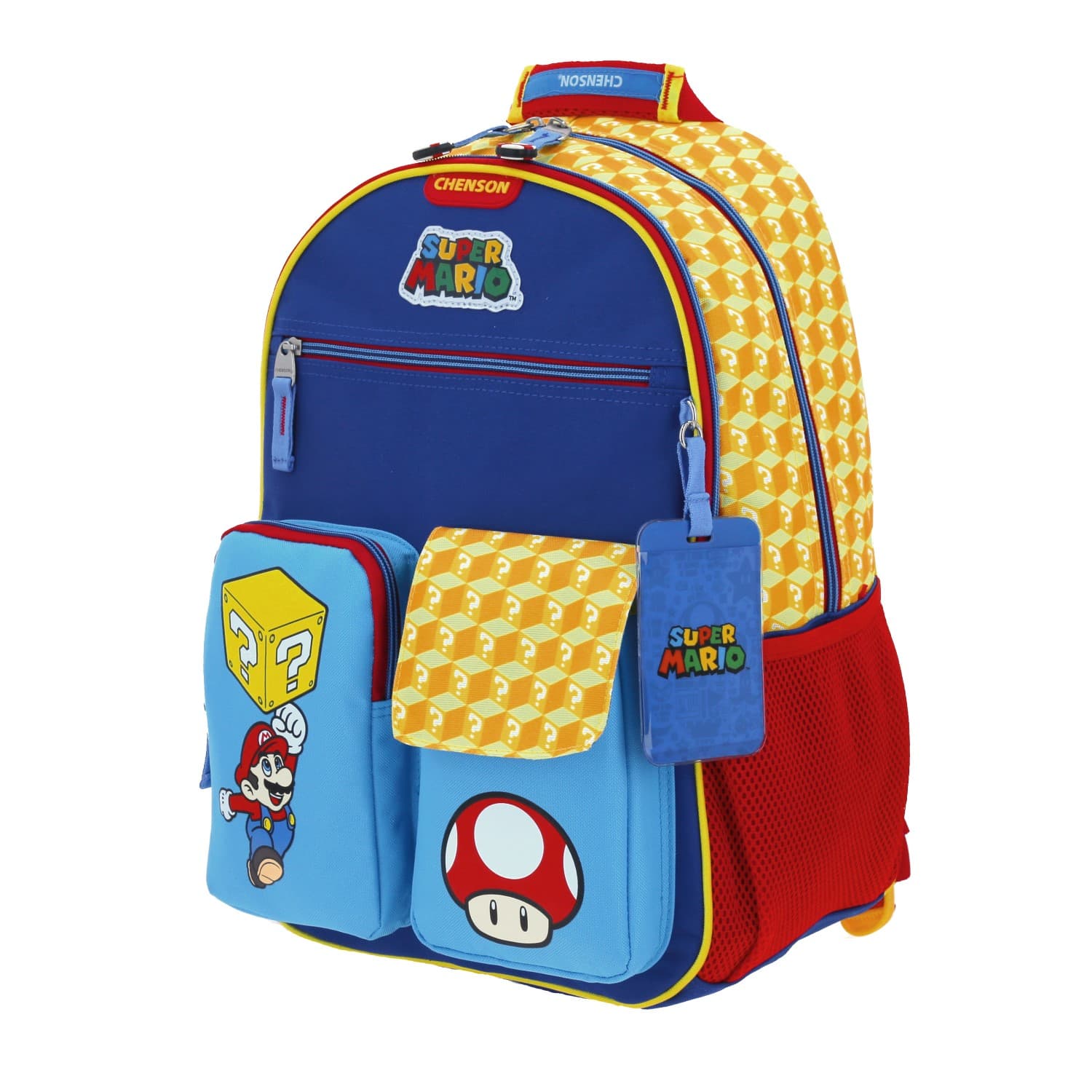 Mochila escolar para niño Mario Bros by Chenson color azul divertida 2