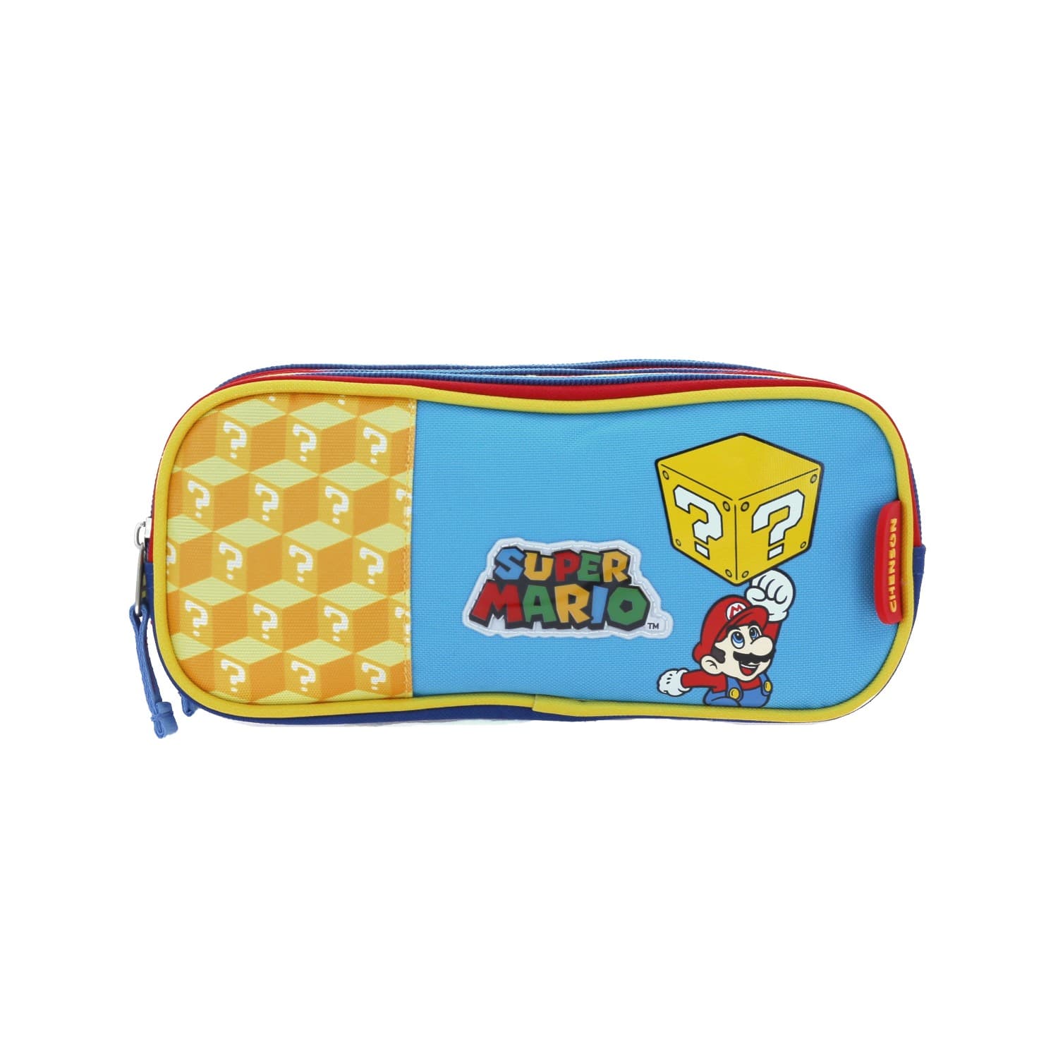 Lapicera escolar para niño Mario Bros by Chenson color azul con triple compartimento