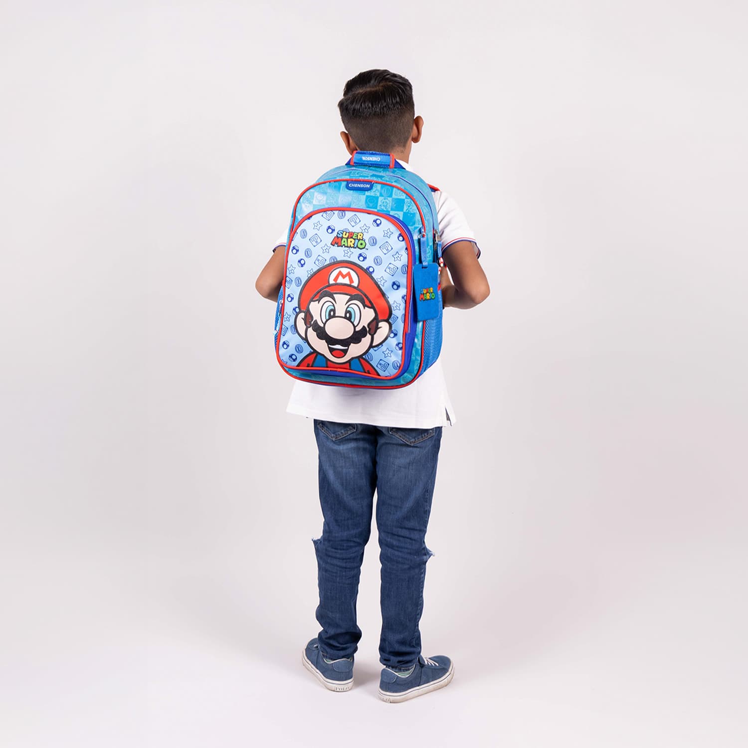 Mochila escolar para niño Mario Bros by Chenson Azul Divertida - vista 2