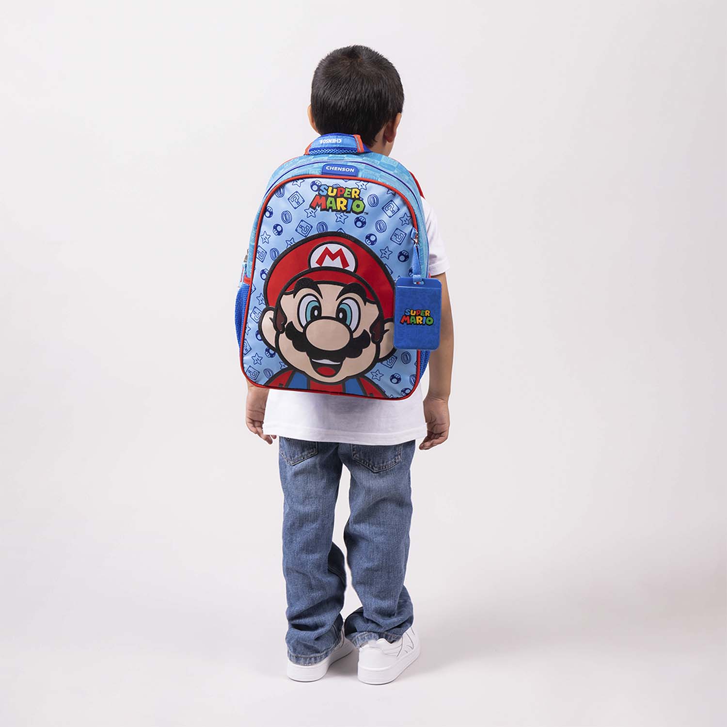 Mochila escolar para niño Mario Bros by Chenson Azul Divertida - vista 2