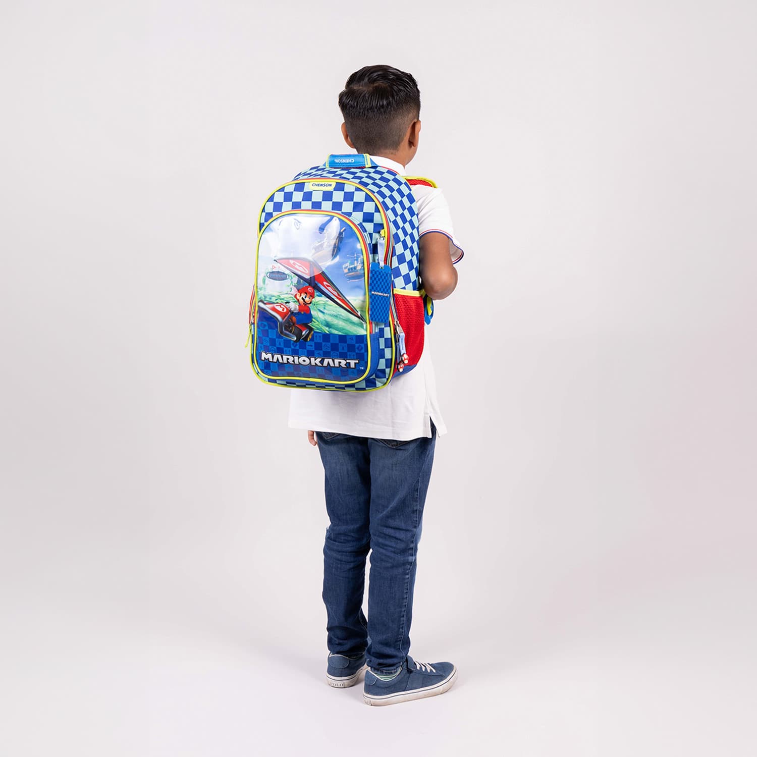 Mochila escolar para niño Mario Bros by Chenson azul divertida y duradera - vista 2