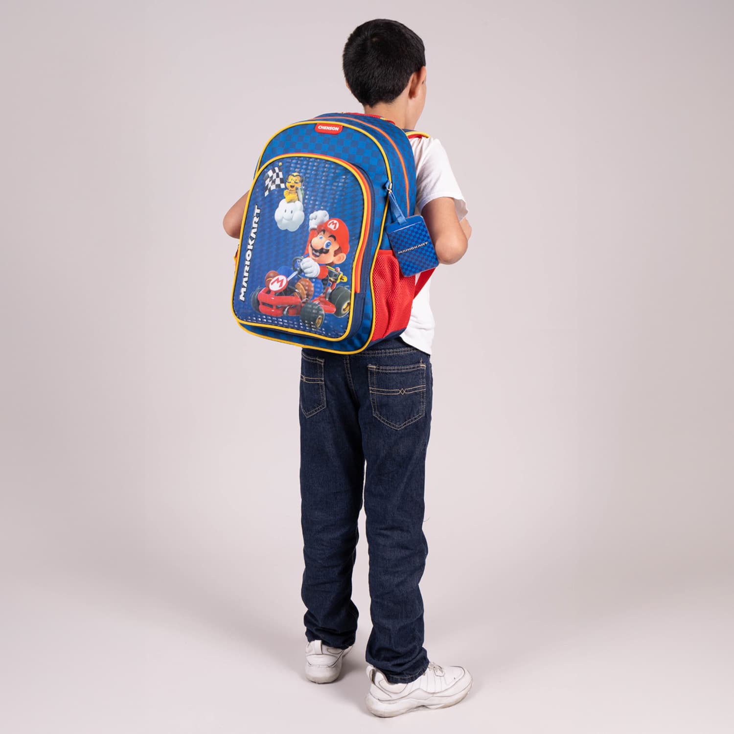 Mochila escolar para niño Mario Bros by Chenson azul con divertido diseño - vista 2