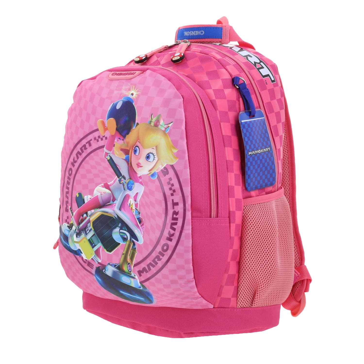 Mochila escolar para niña Mario Bros fucsia con diseño divertido y duradero 2