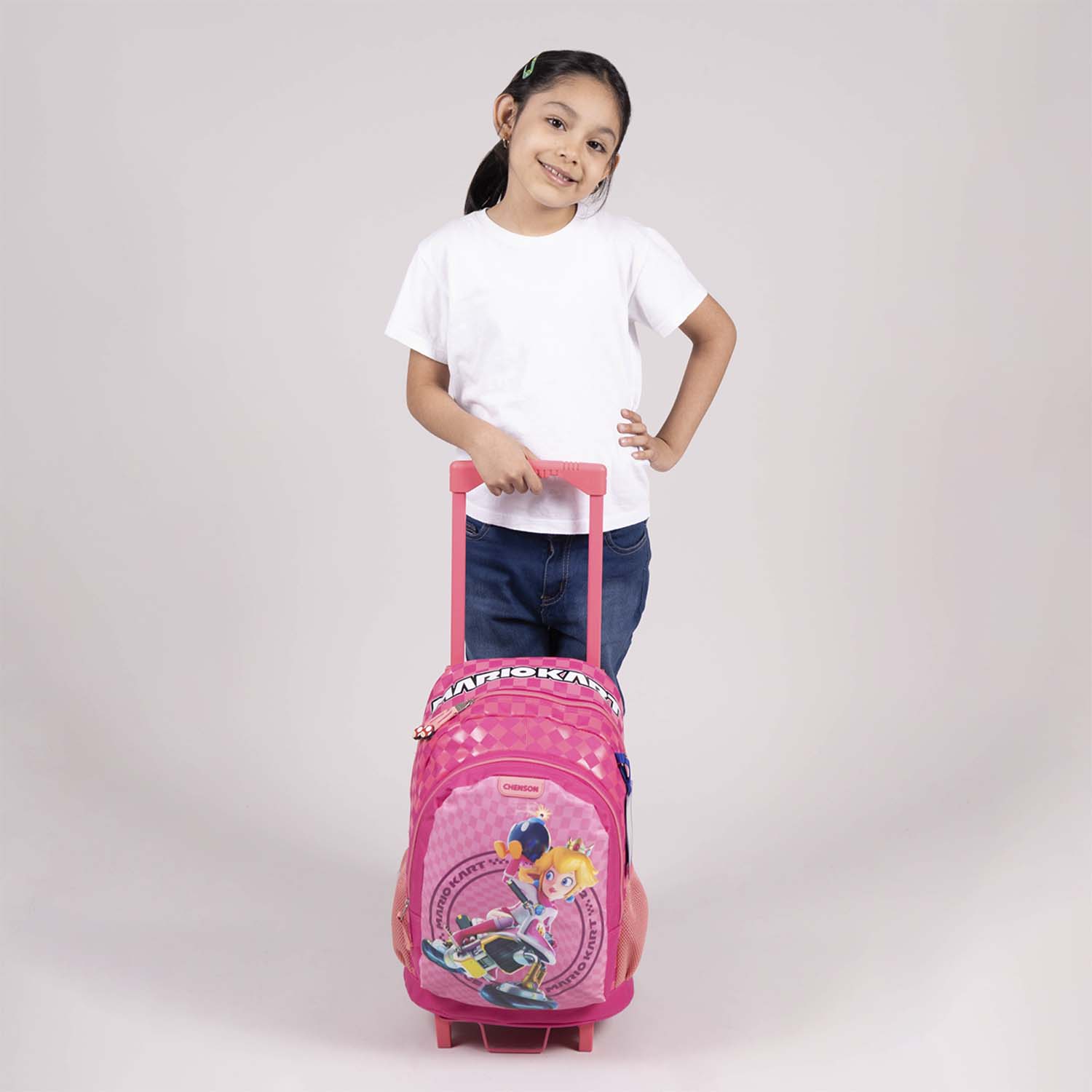 Mochila con Ruedas Mario Bros by Chenson Fucsia para Niña - Divertida y Duradera - vista 2