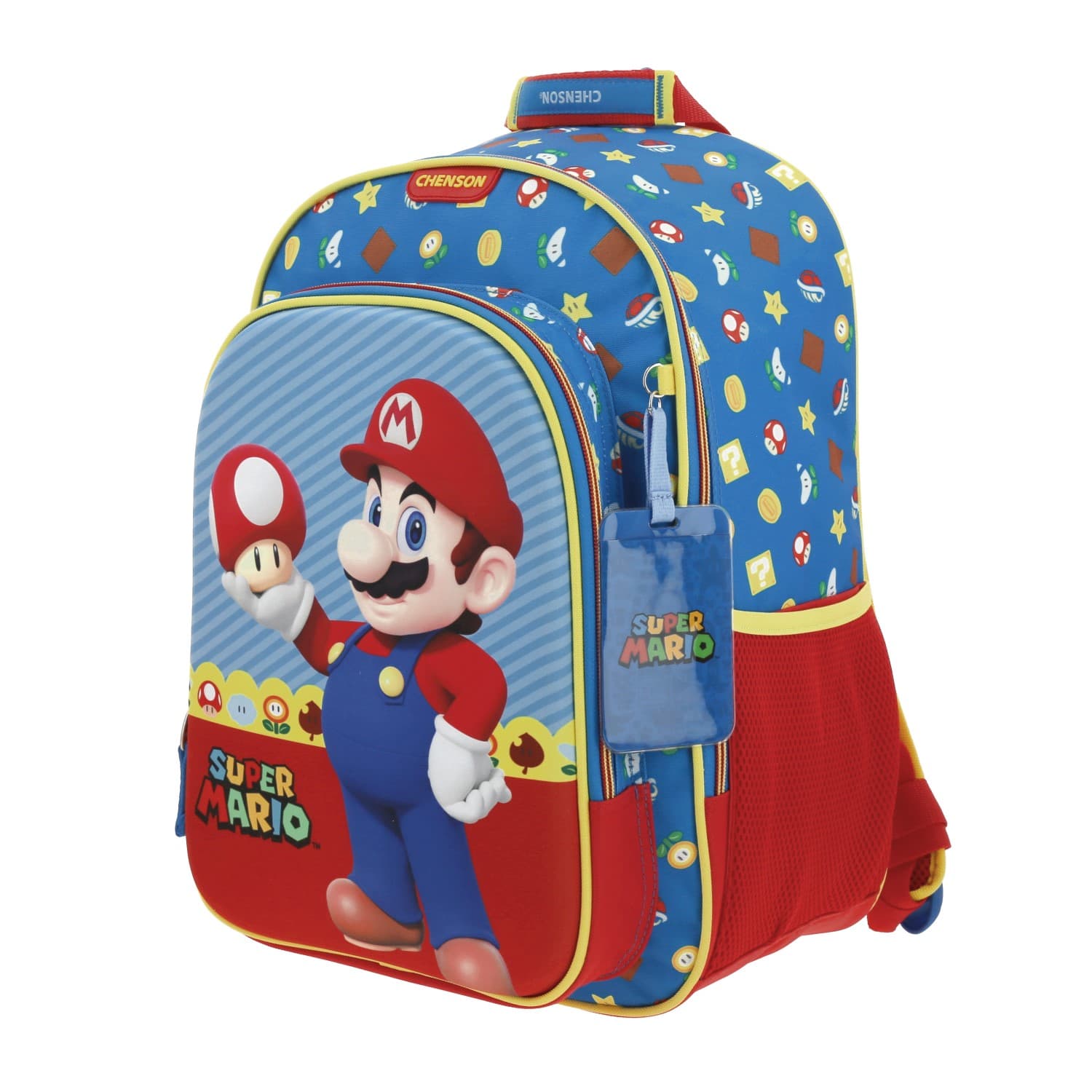 Mochila escolar para niño Mario Bros by Chenson color azul divertida 2