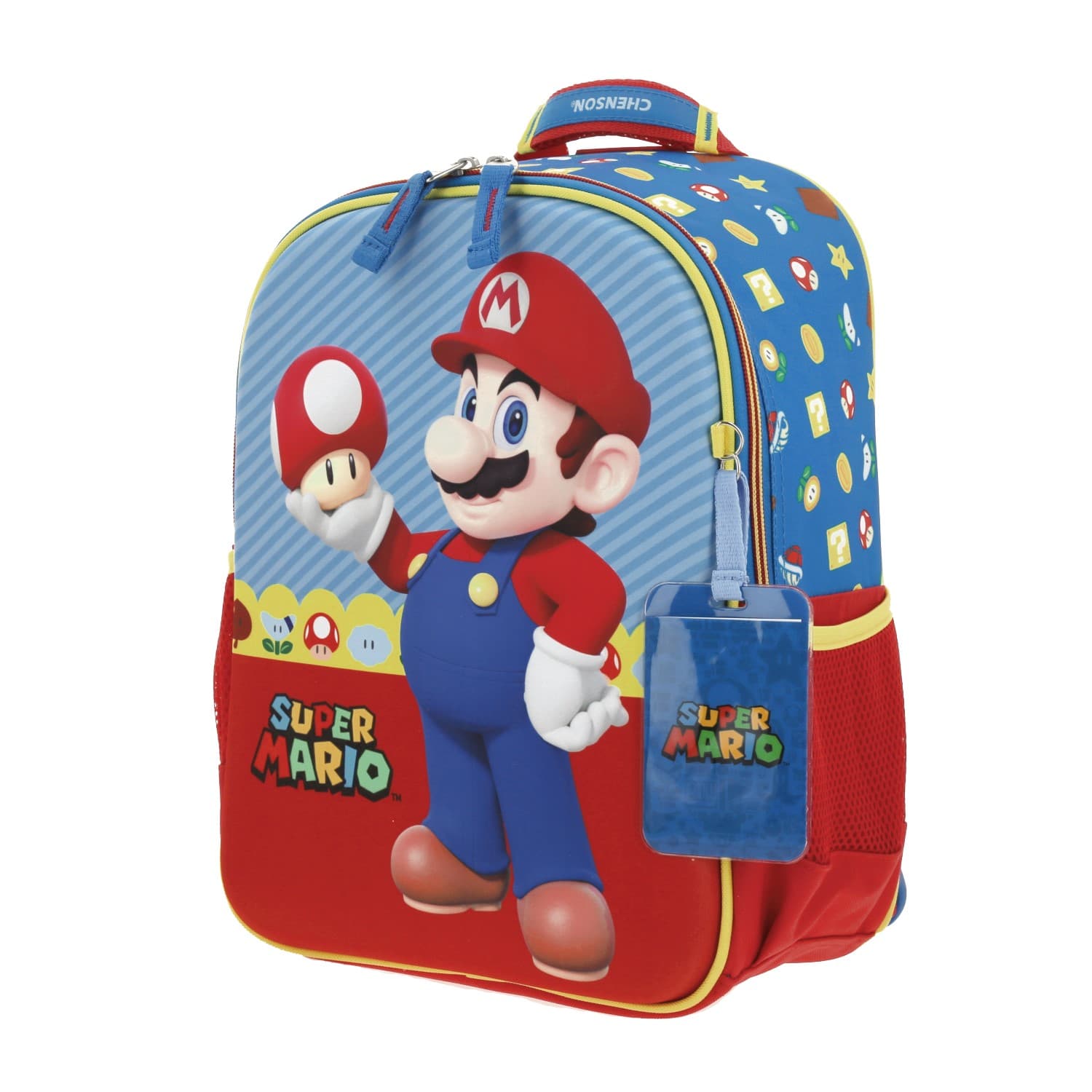 Mochila escolar para niño Mario Bros by Chenson color azul divertida y duradera 2