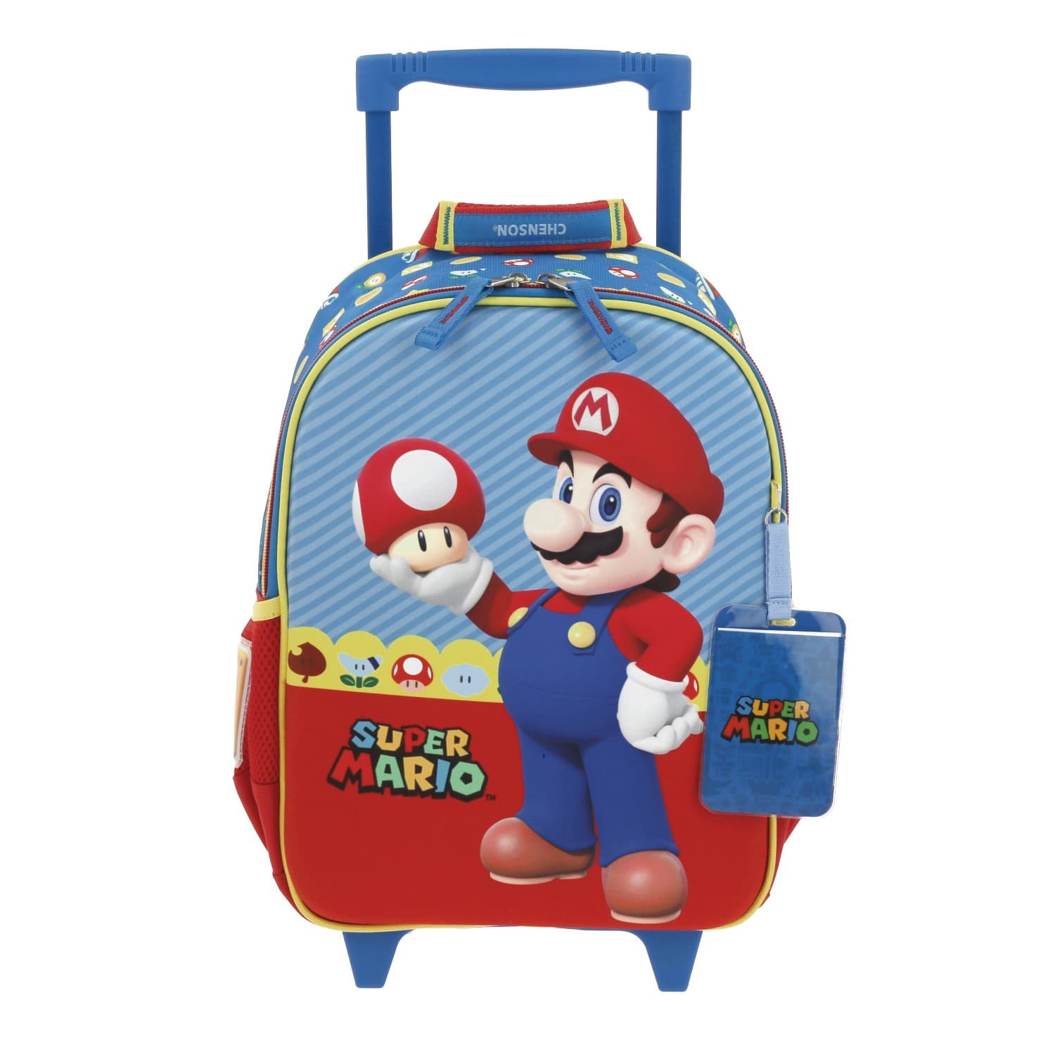 Mochila con Ruedas Mario Bros Azul para Niño - Divertida y Duradera
