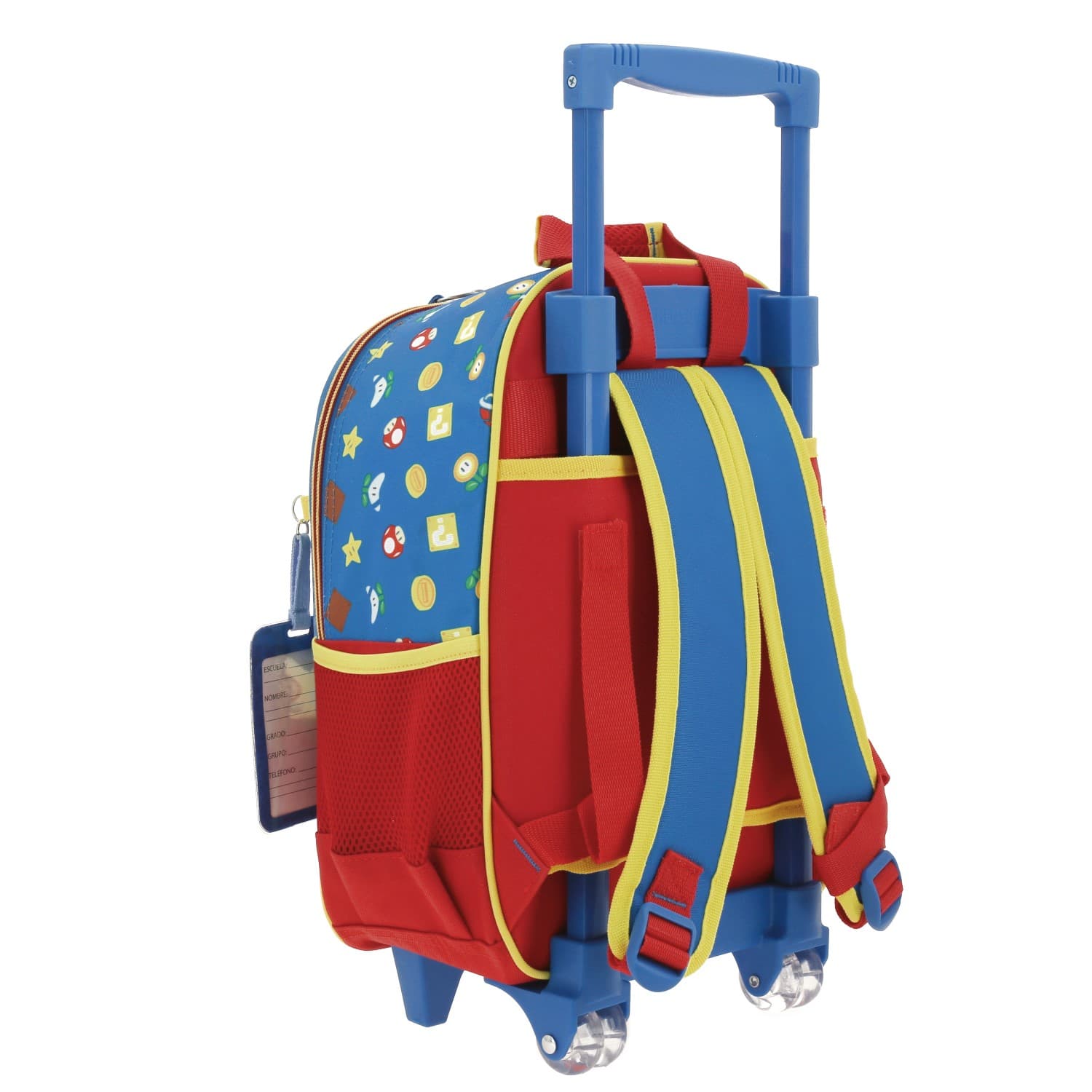 Mochila con Ruedas Mario Bros Azul para Niño - Divertida y Duradera 3