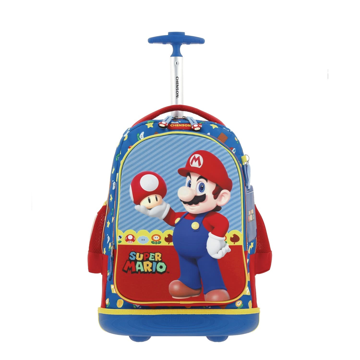 Mochila con Ruedas Mario Bros Azul para Niño - Diversión y Durabilidad