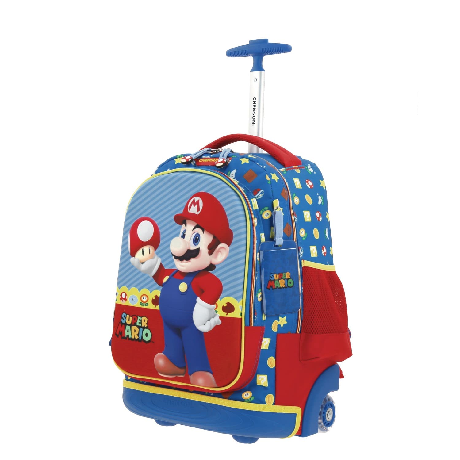 Mochila con Ruedas Mario Bros Azul para Niño - Diversión y Durabilidad 2