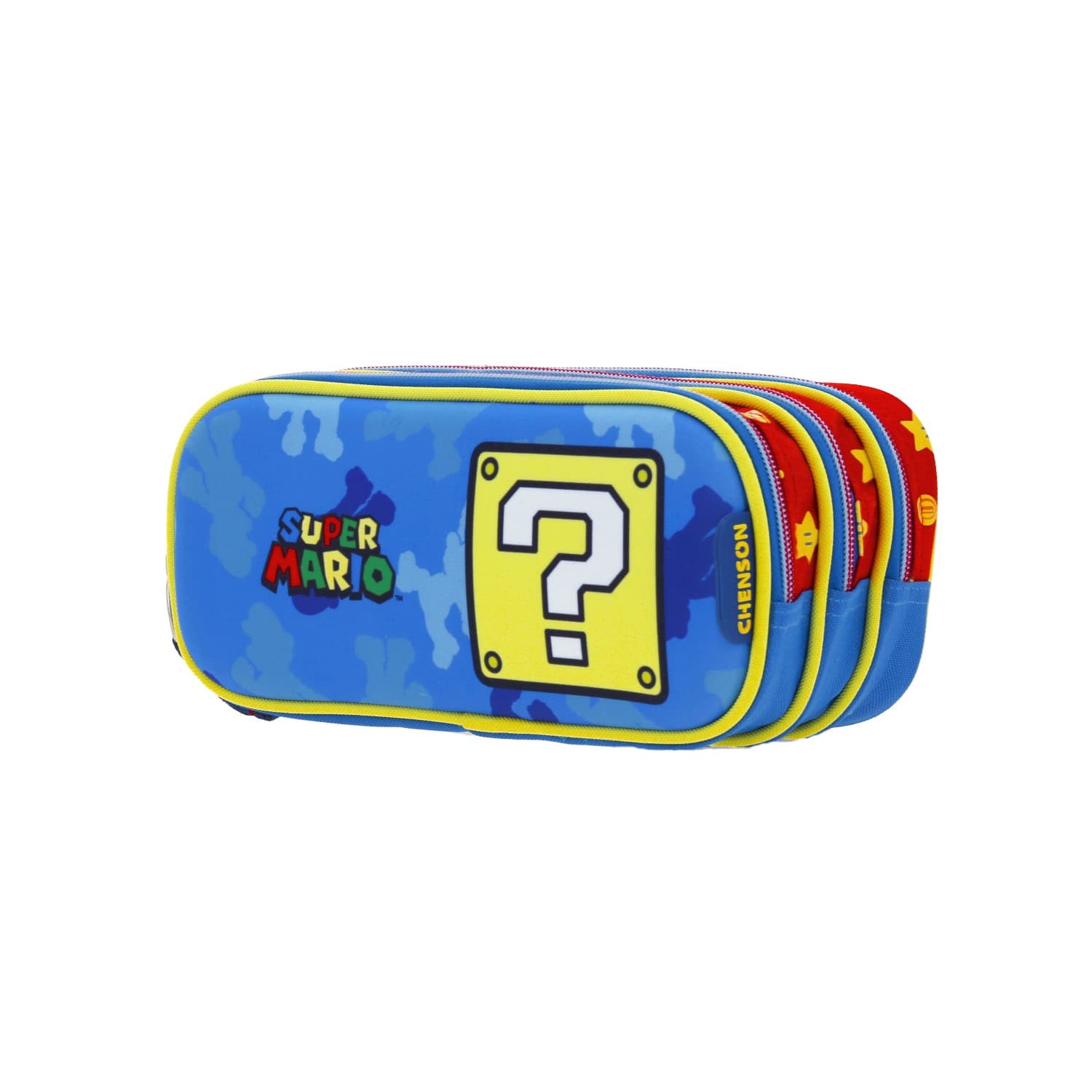 Lapicera escolar para niño Mario Bros by Chenson color azul con triple compartimento 2