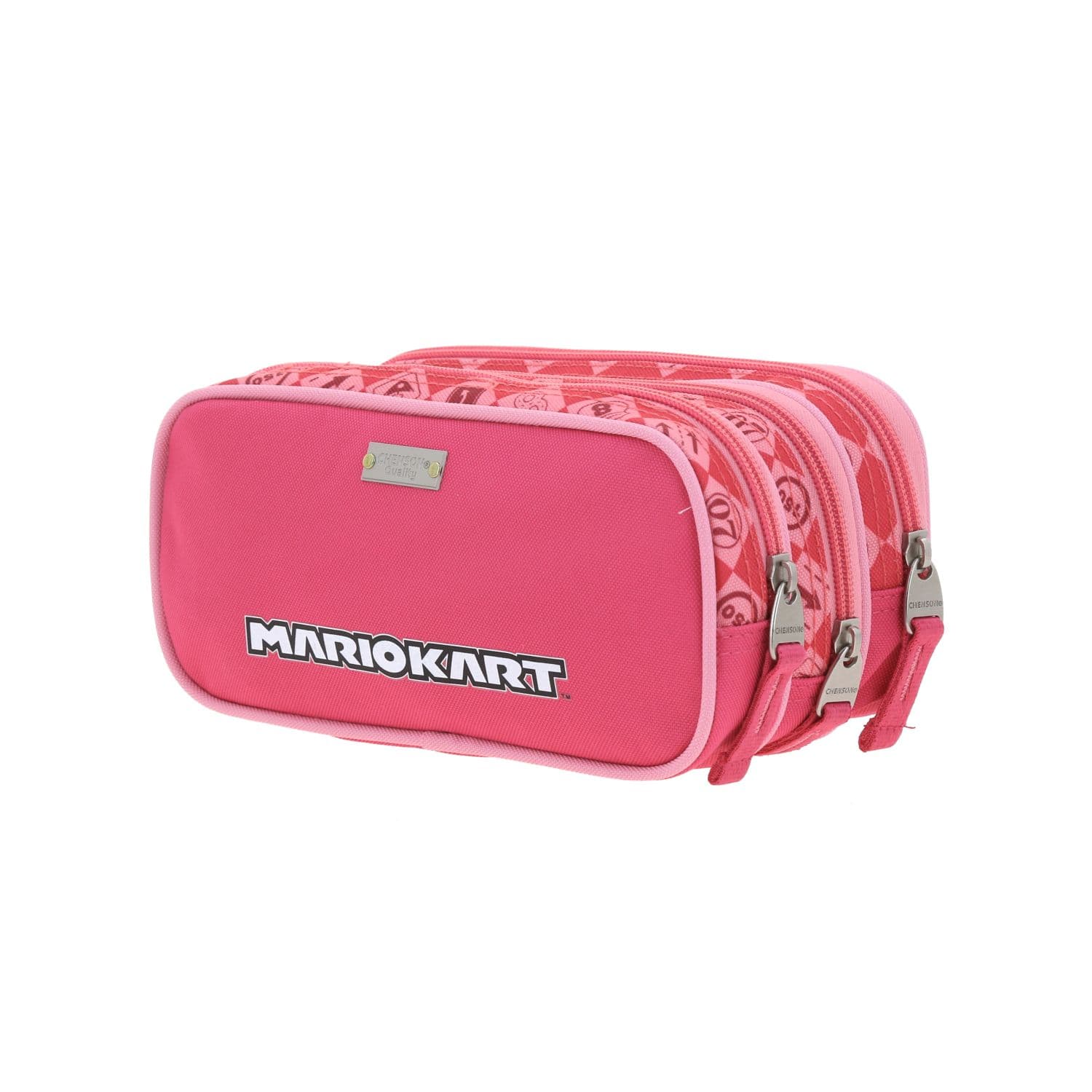 Lapicera escolar para niña Mario Bros by Chenson color rosa con triple compartimento 5