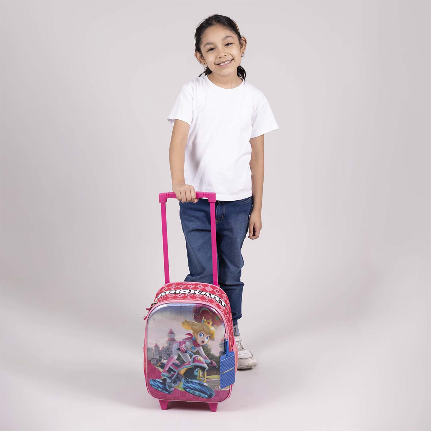 Mochila con Ruedas Mario Bros Rosa para Niña - Divertida y Resistente - vista 2