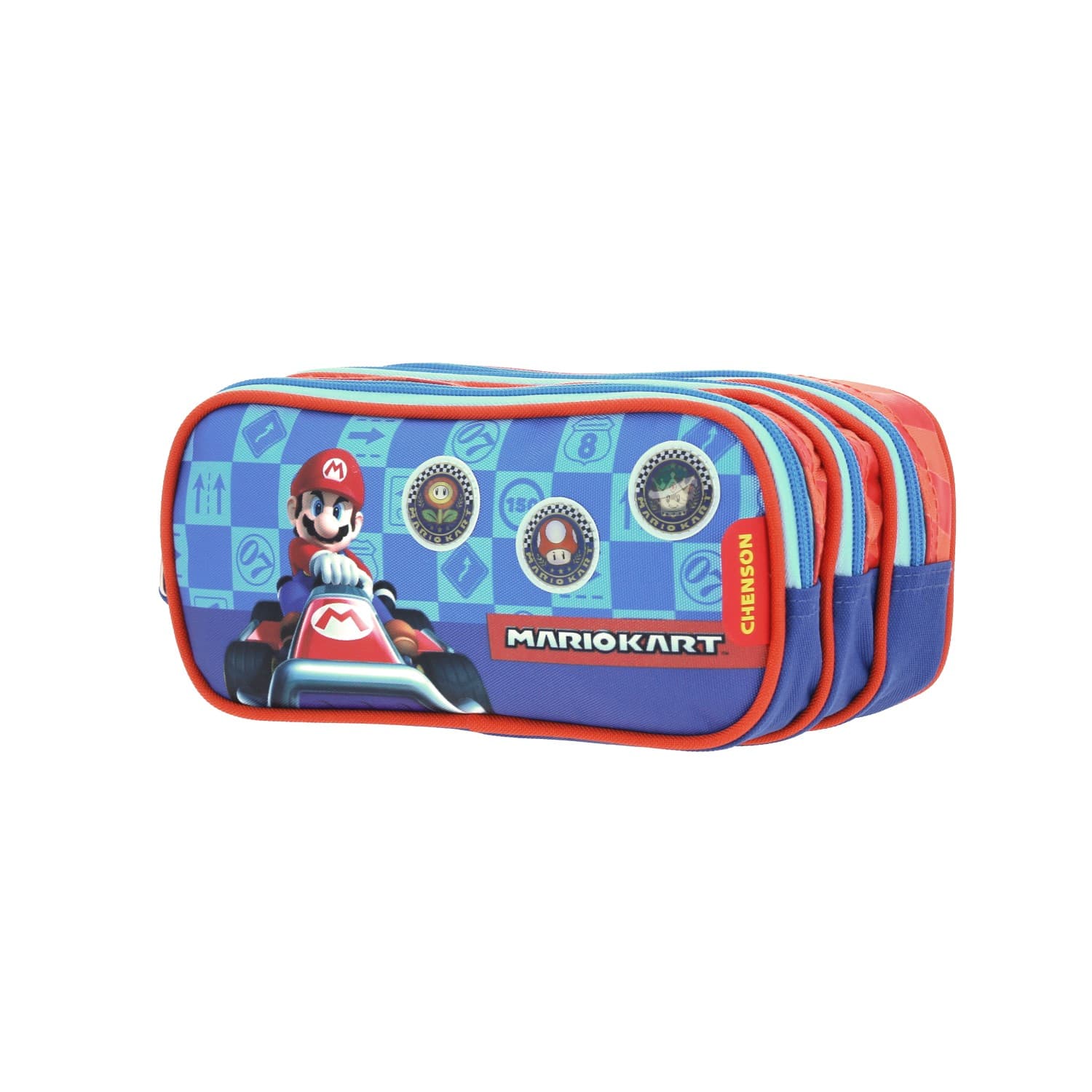 Lapicera escolar para niño Mario Bros by Chenson color rojo con triple compartimento 2