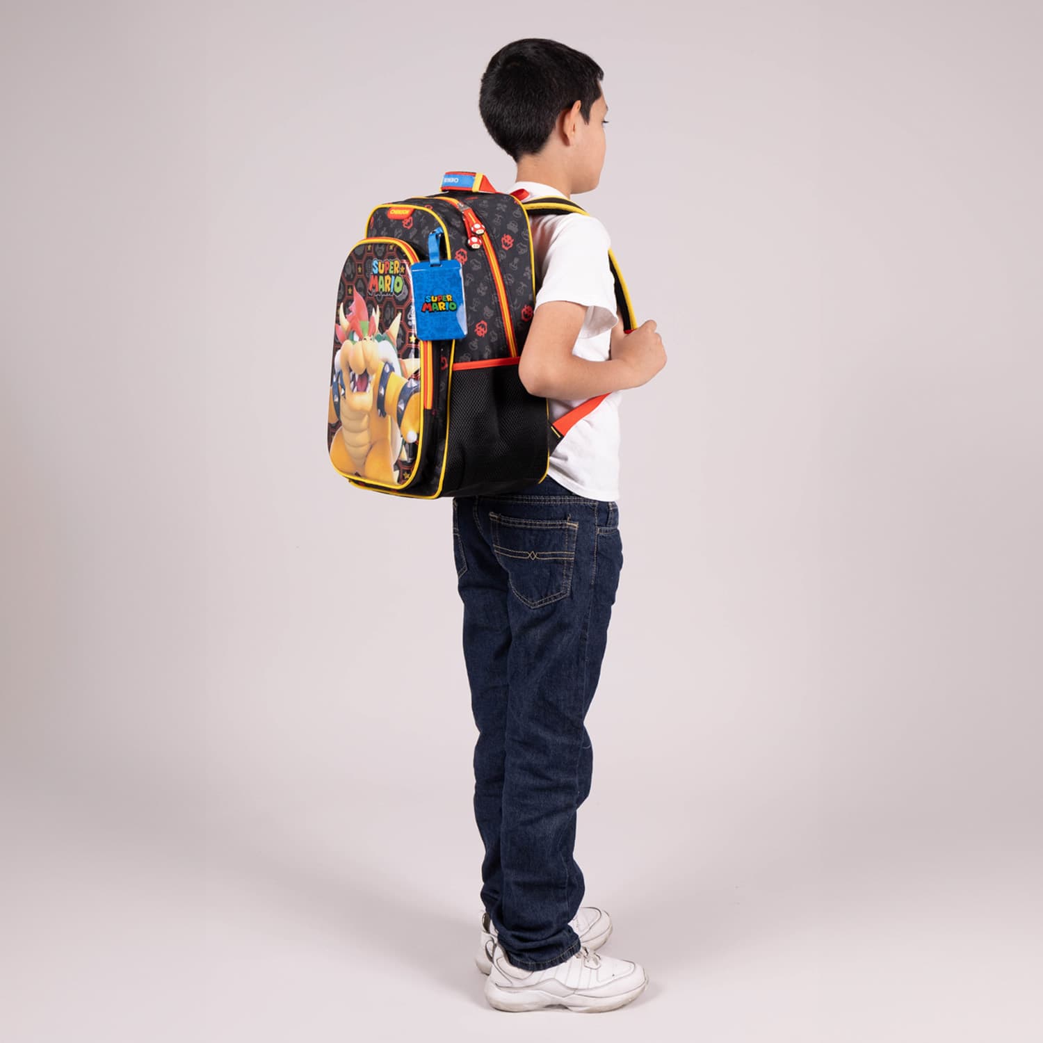 Mochila escolar para niño Mario Bros by Chenson color negro duradera - vista 2