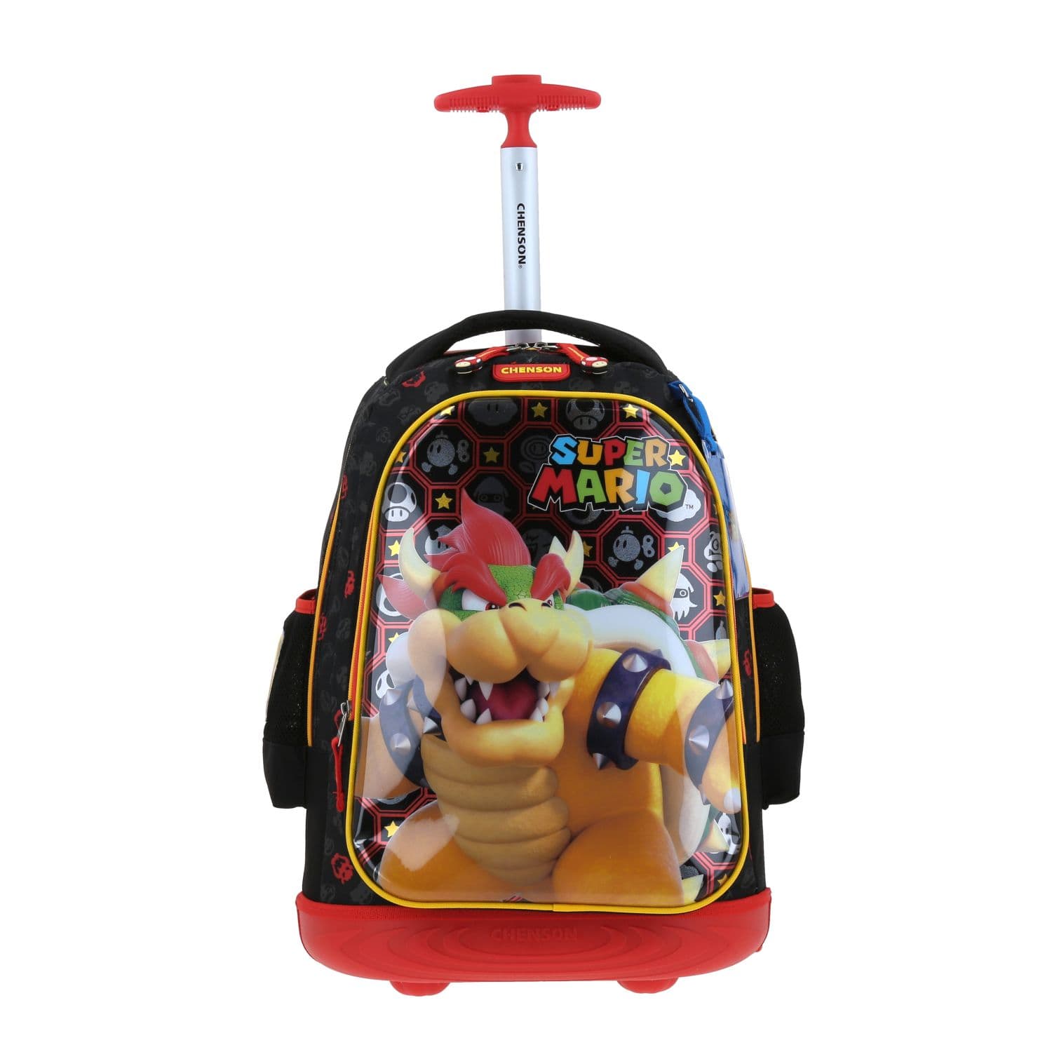 Mochila con Ruedas Mario Bros Negro para Niño - Divertida y Duradera