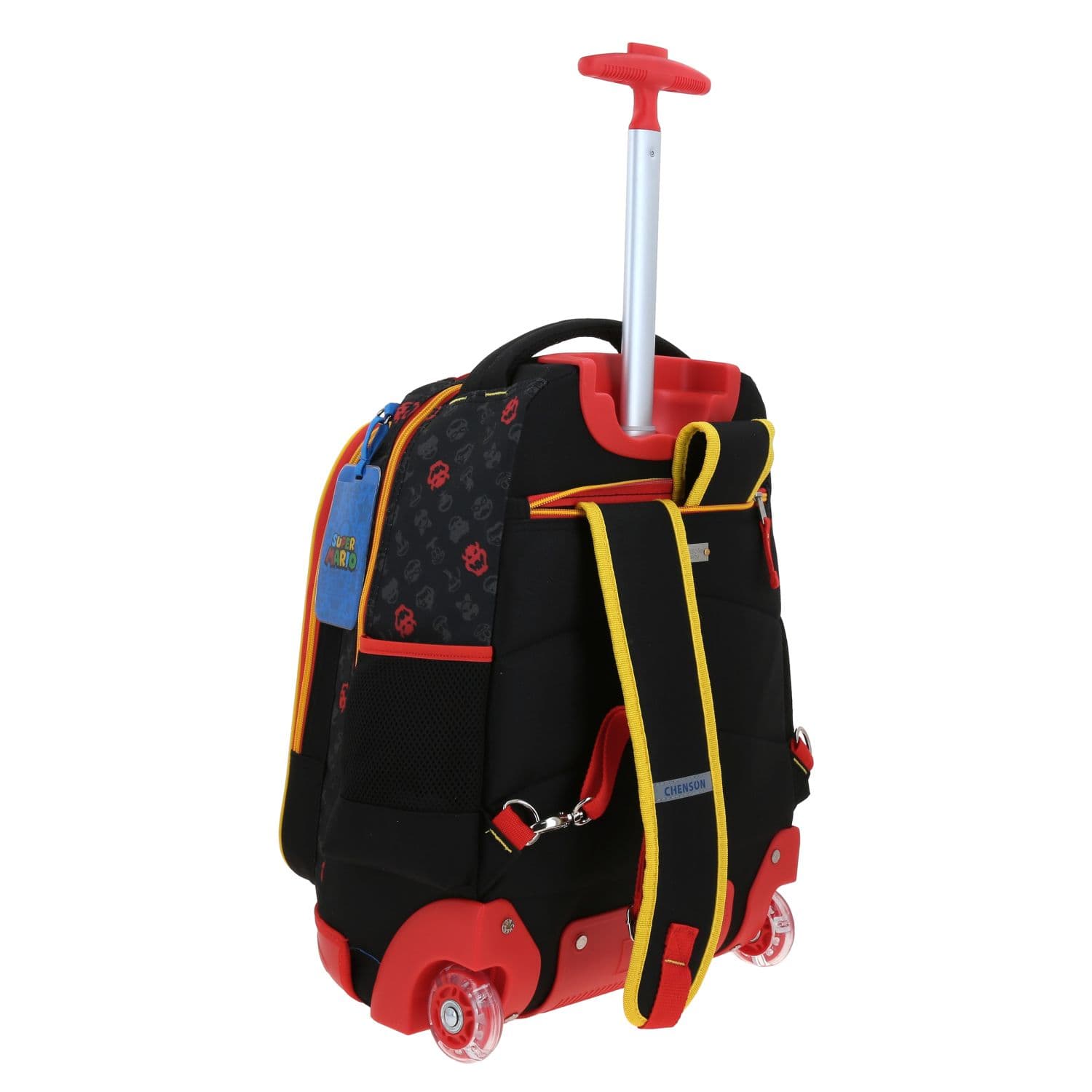 Mochila con Ruedas Mario Bros Negro para Niño - Divertida y Duradera 3