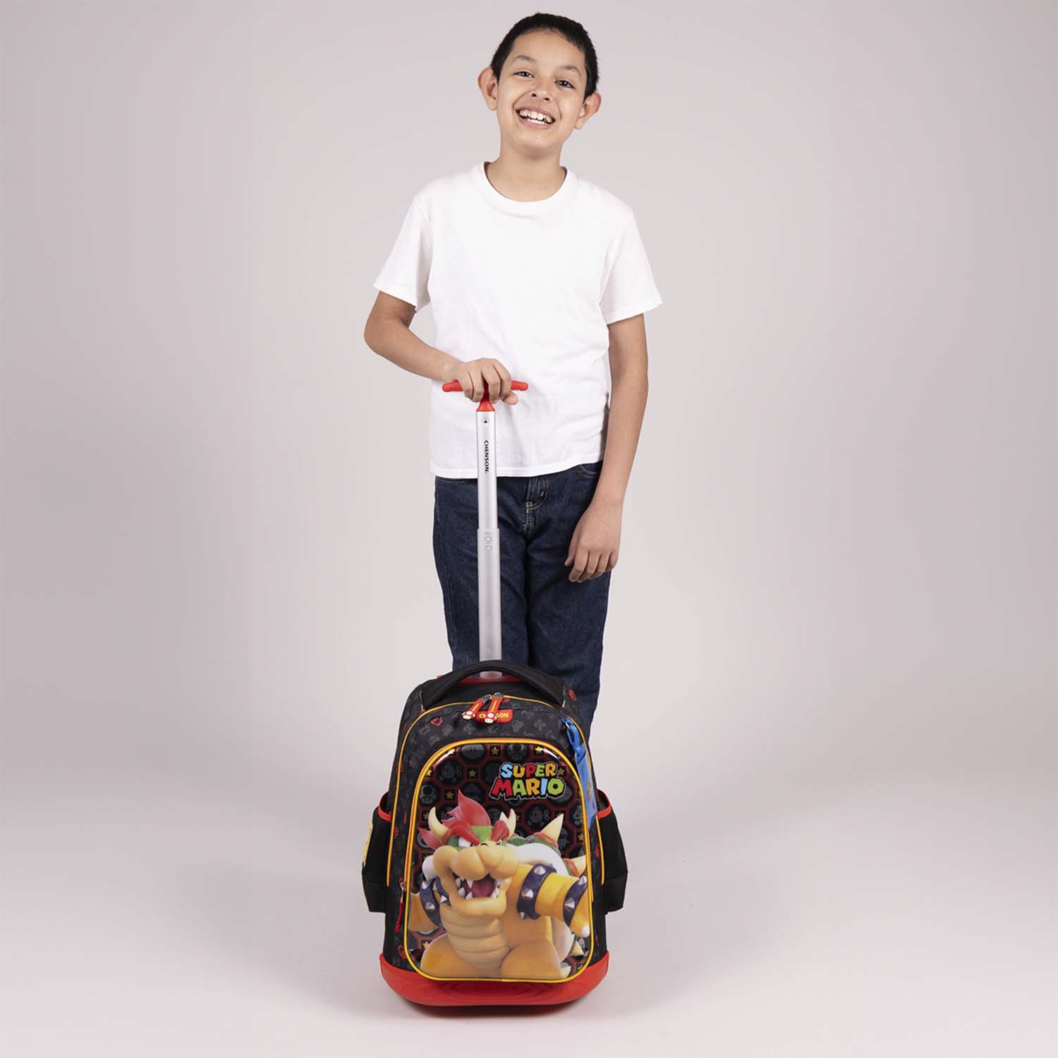 Mochila con Ruedas Mario Bros Negro para Niño - Divertida y Duradera - vista 2