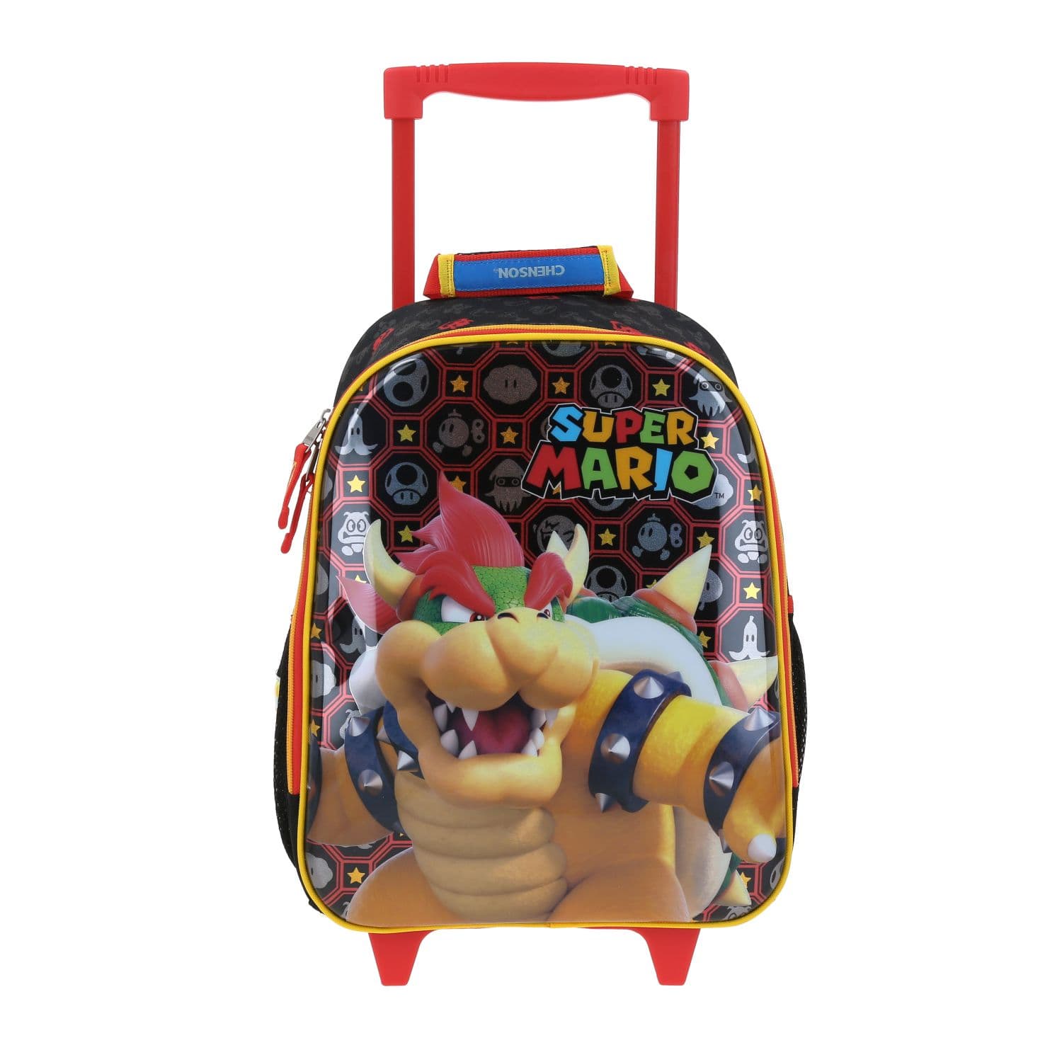 Mochila con Ruedas Mario Bros Negro para Niño - Divertida y Duradera