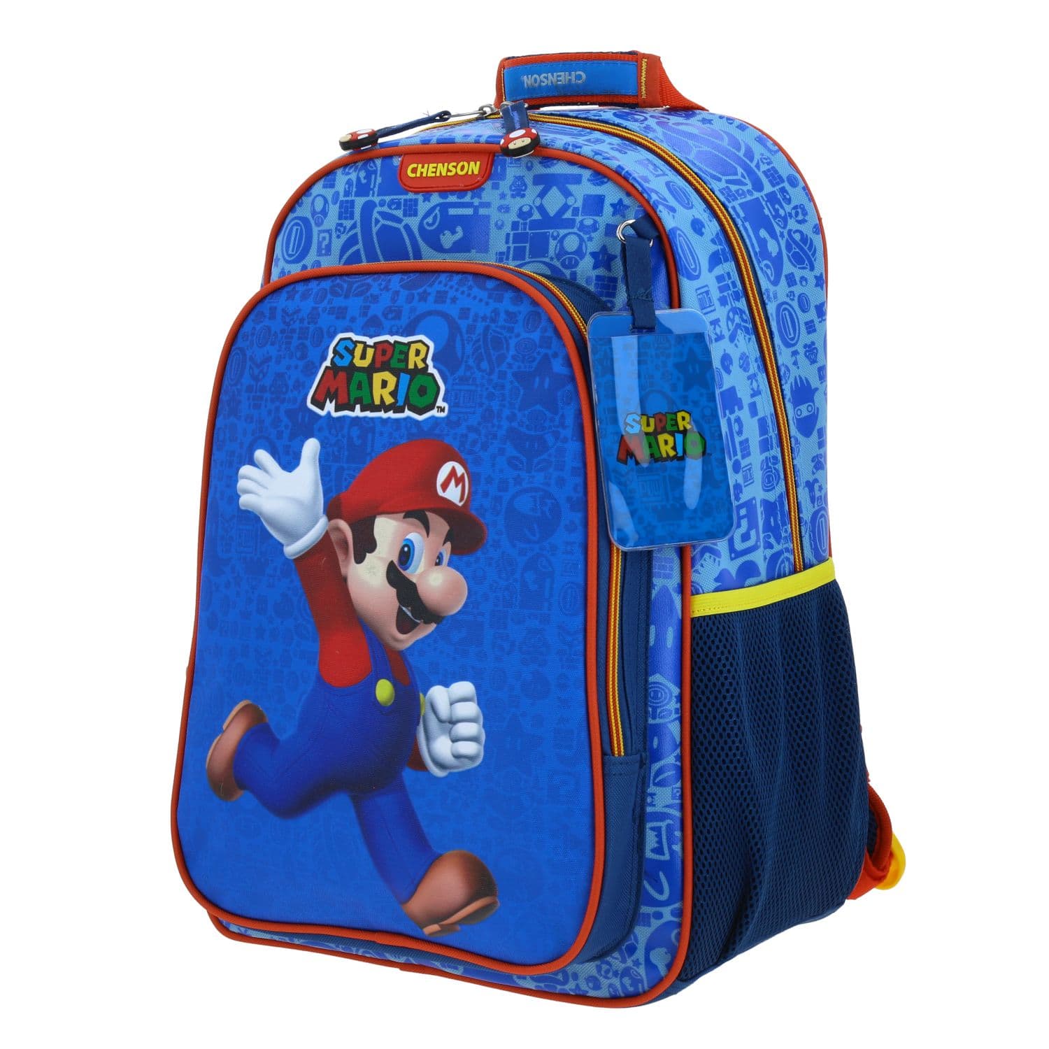 Mochila escolar para niño Mario Bros by Chenson color azul divertida y segura 2