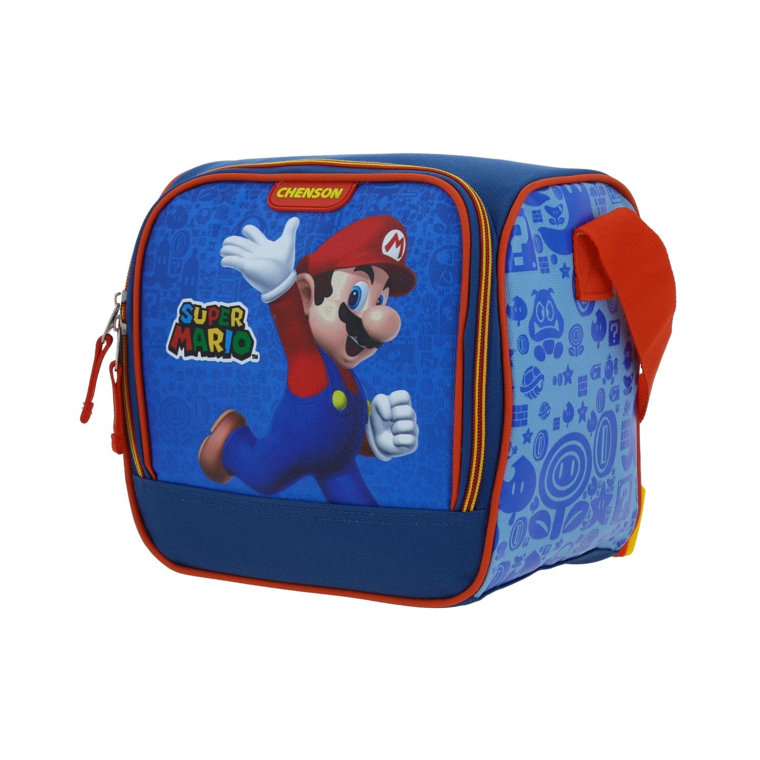 Lonchera escolar térmica Mario Bros by Chenson azul con forro térmico 2