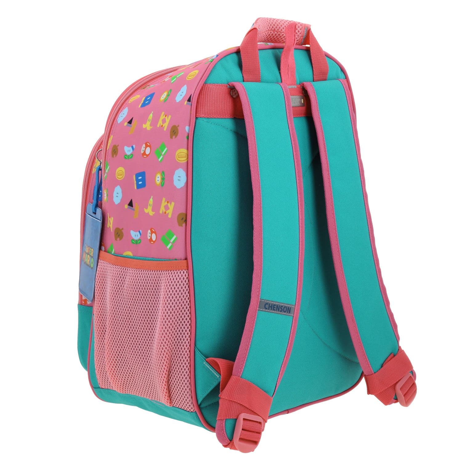 Mochila escolar para niña Mario Bros by Chenson color rosa divertida y duradera 3