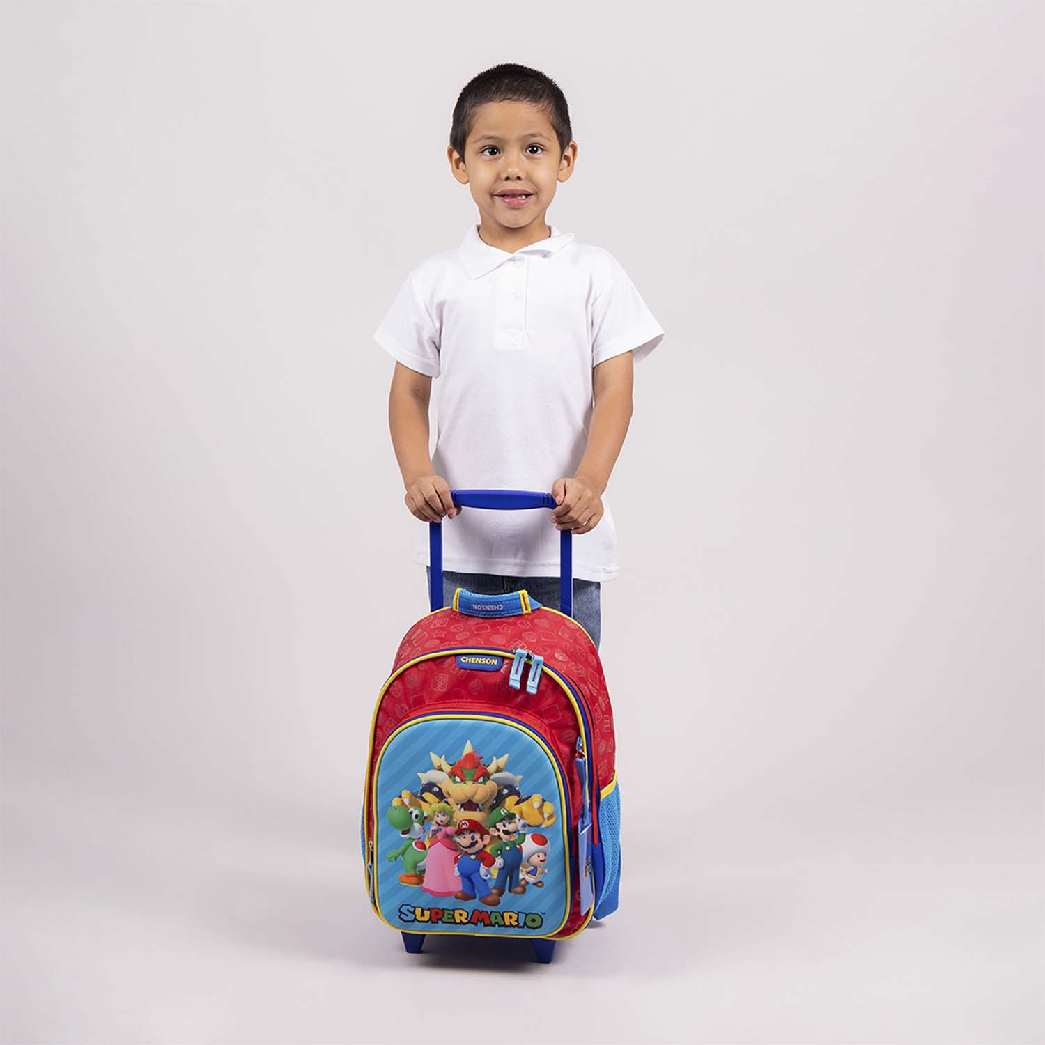 Mochila con Ruedas Mario Bros by Chenson Roja para Niño - Diversión y Durabilidad - vista 2