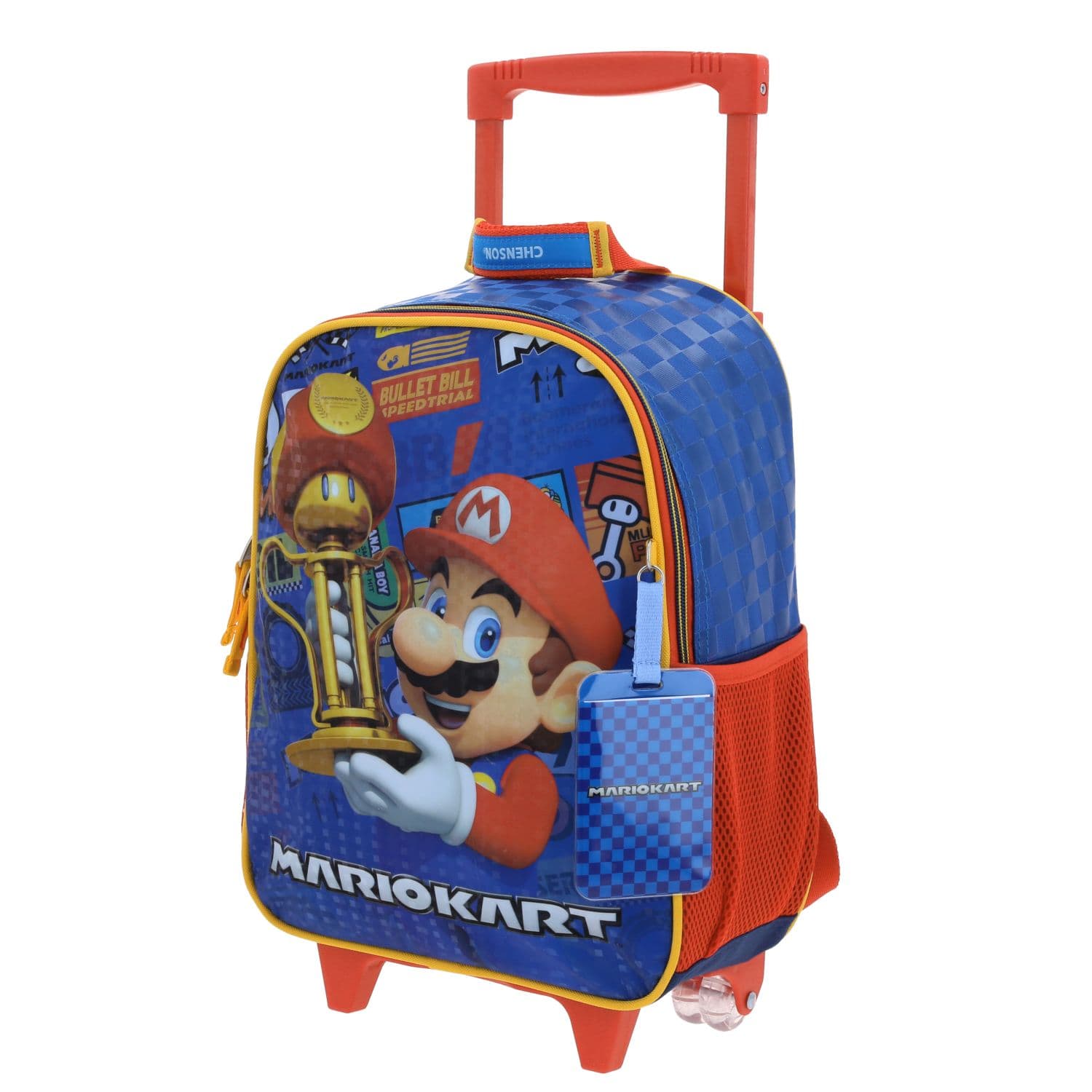 Mochila con Ruedas Mario Bros Azul para Niño - Diversión y Durabilidad 2