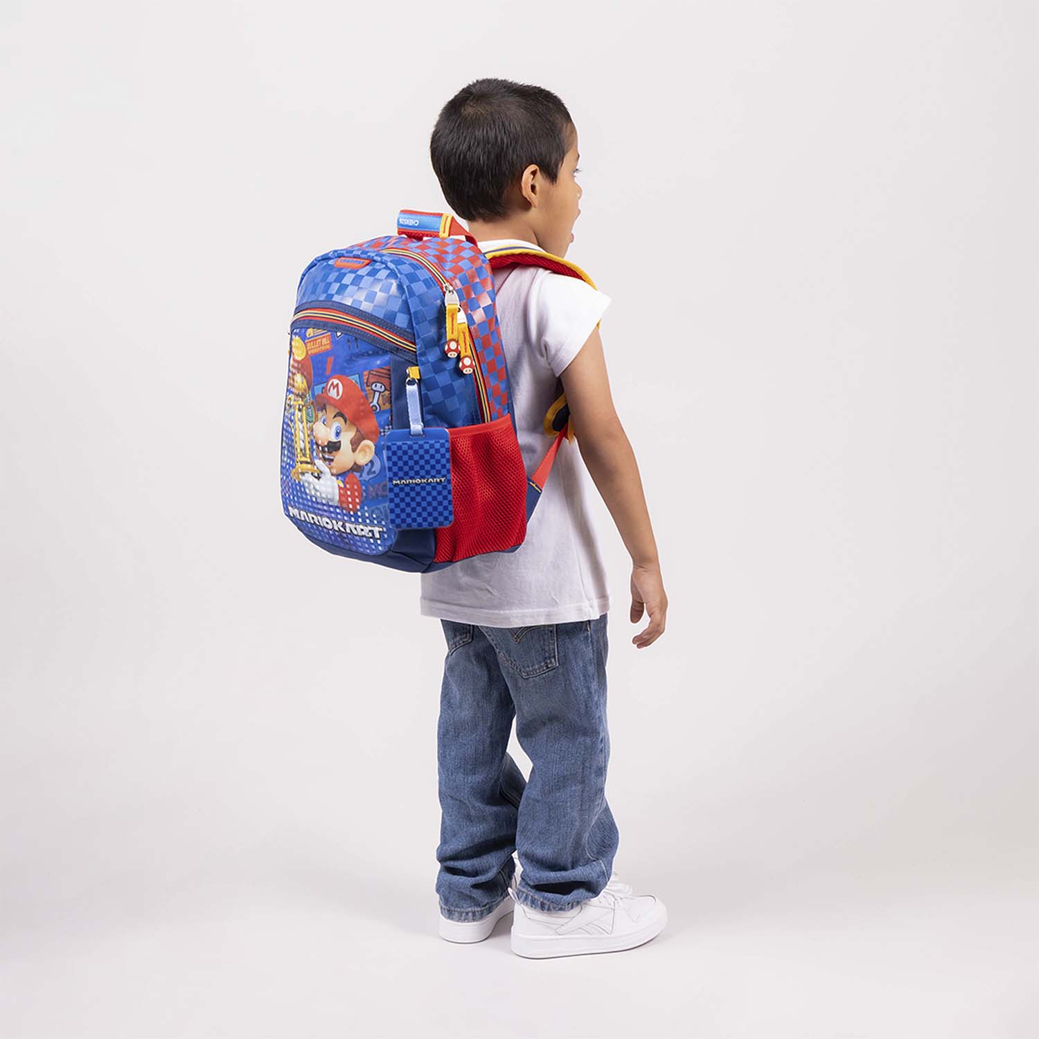 Mochila escolar para niño Mario Bros by Chenson Azul - Diversión y Durabilidad - vista 2