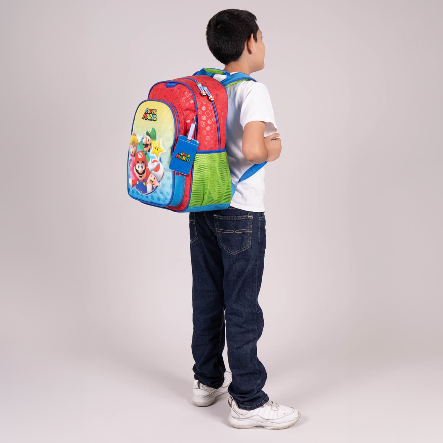 Mochila escolar para niño Mario Bros by Chenson color rojo - Diversión y durabilidad - vista 2