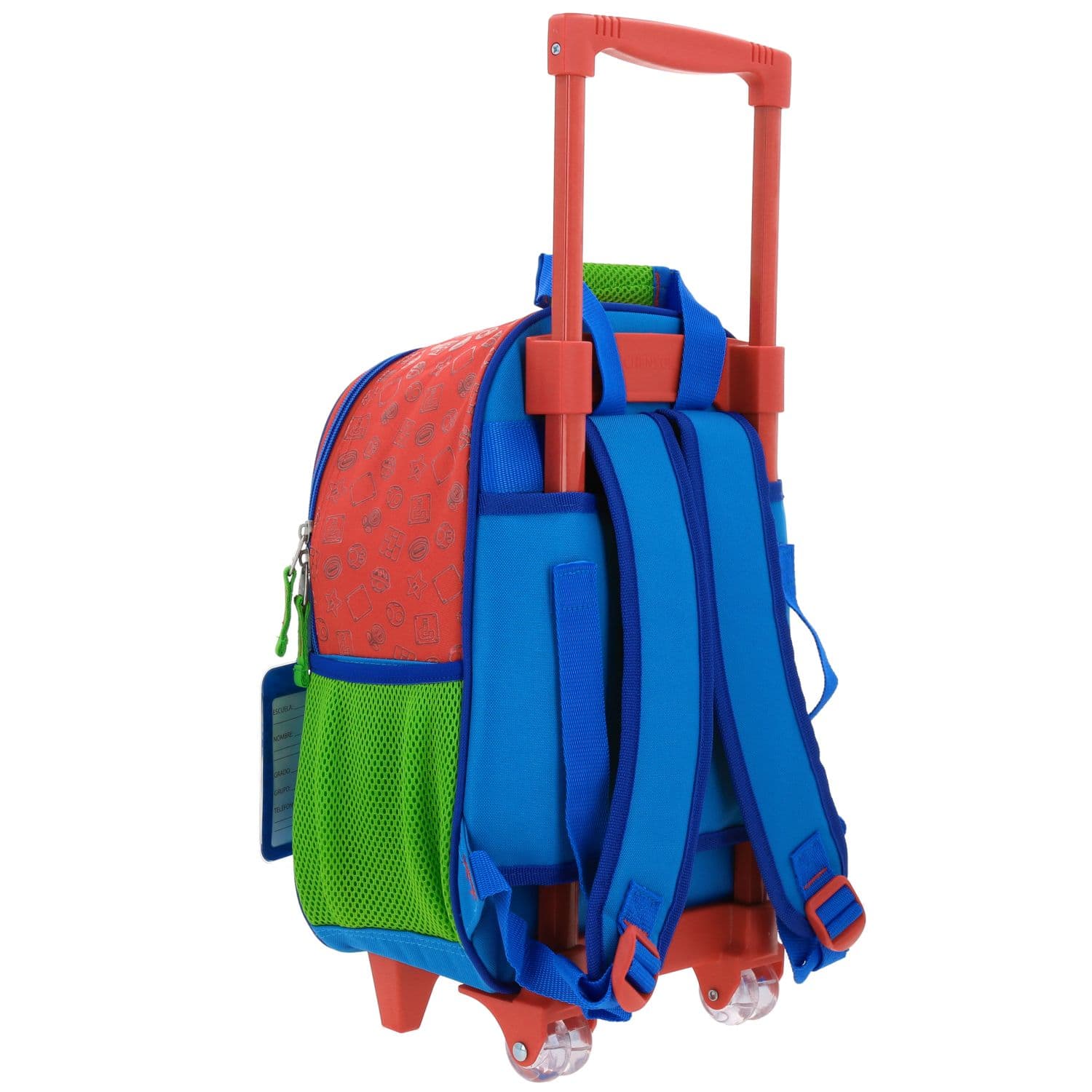 Mochila con Ruedas Mario Bros Roja para Niño - Divertida y Duradera 3