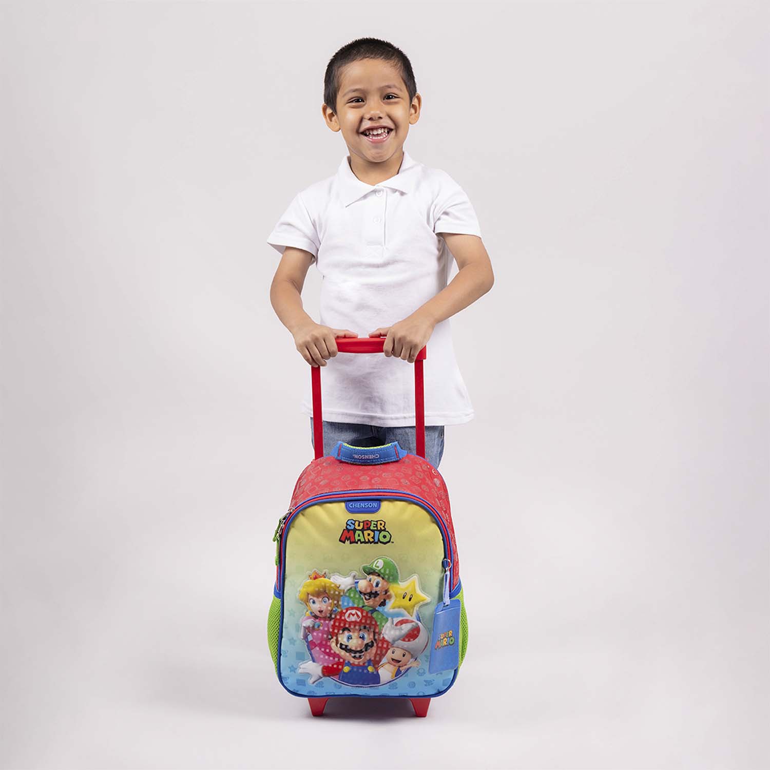 Mochila con Ruedas Mario Bros Roja para Niño - Divertida y Duradera - vista 2
