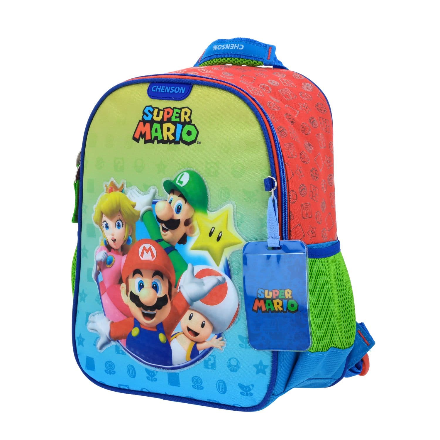 Mochila escolar para niño Mario Bros by Chenson color rojo divertida y duradera 2