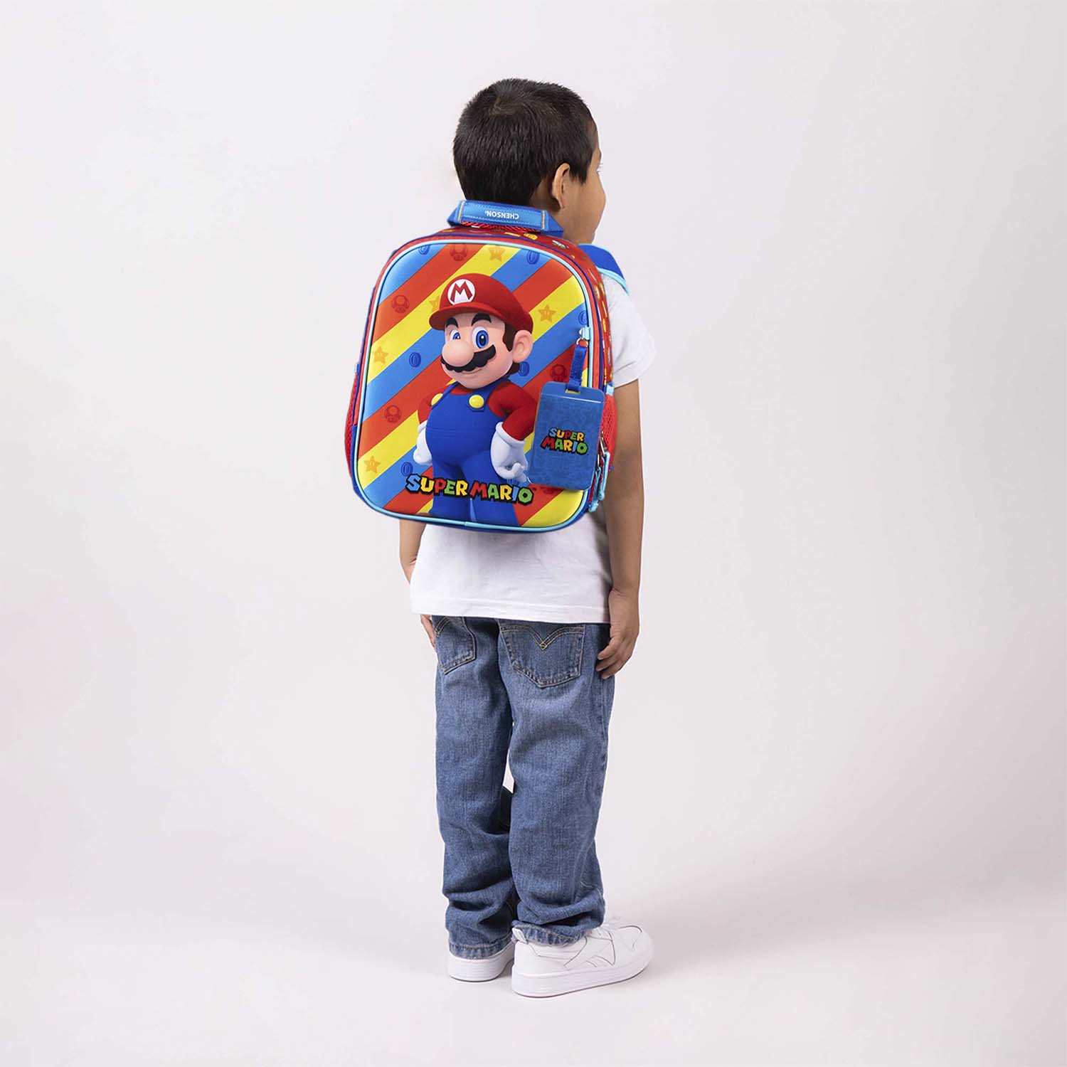 Mochila escolar para niño Mario Bros by Chenson color rojo diversión asegurada - vista 2