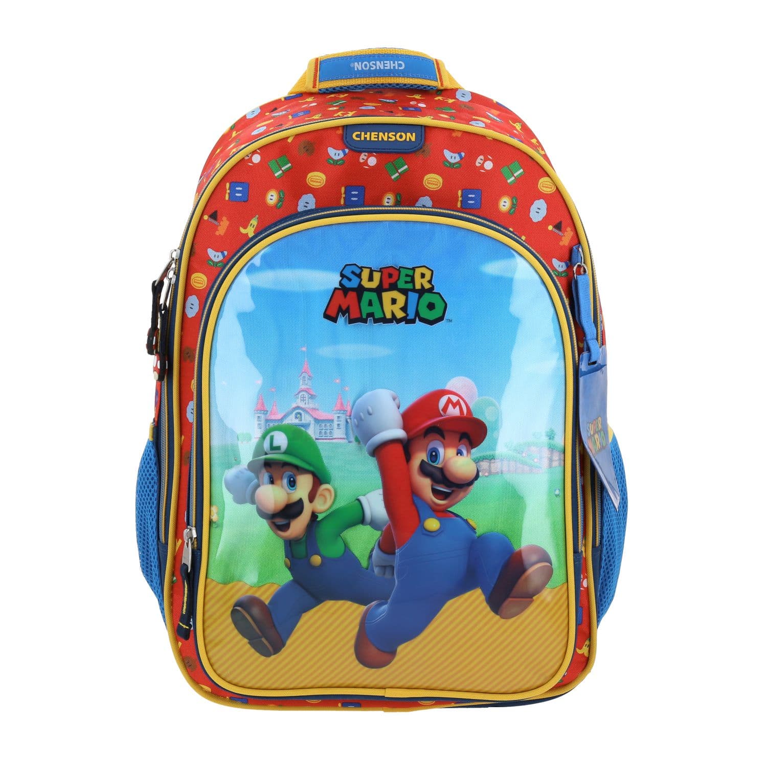 Mochila escolar para niño Mario Bros by Chenson azul con amplio compartimento