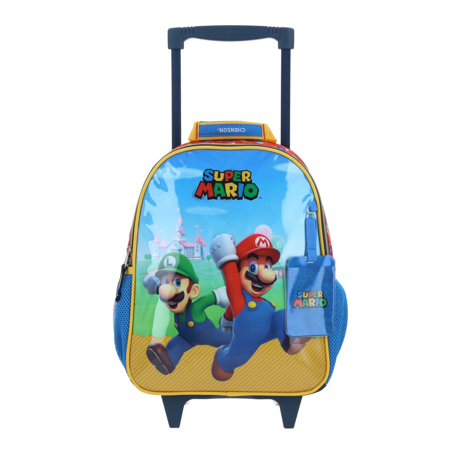 Mochila con Ruedas Mario Bros Azul para Niño - Diversión y Durabilidad
