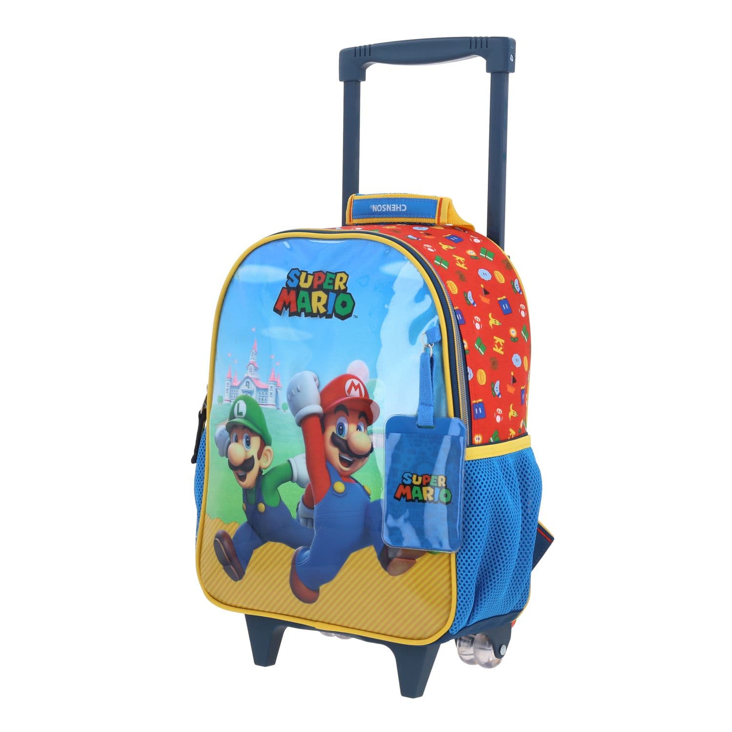 Mochila con Ruedas Mario Bros Azul para Niño - Diversión y Durabilidad 2