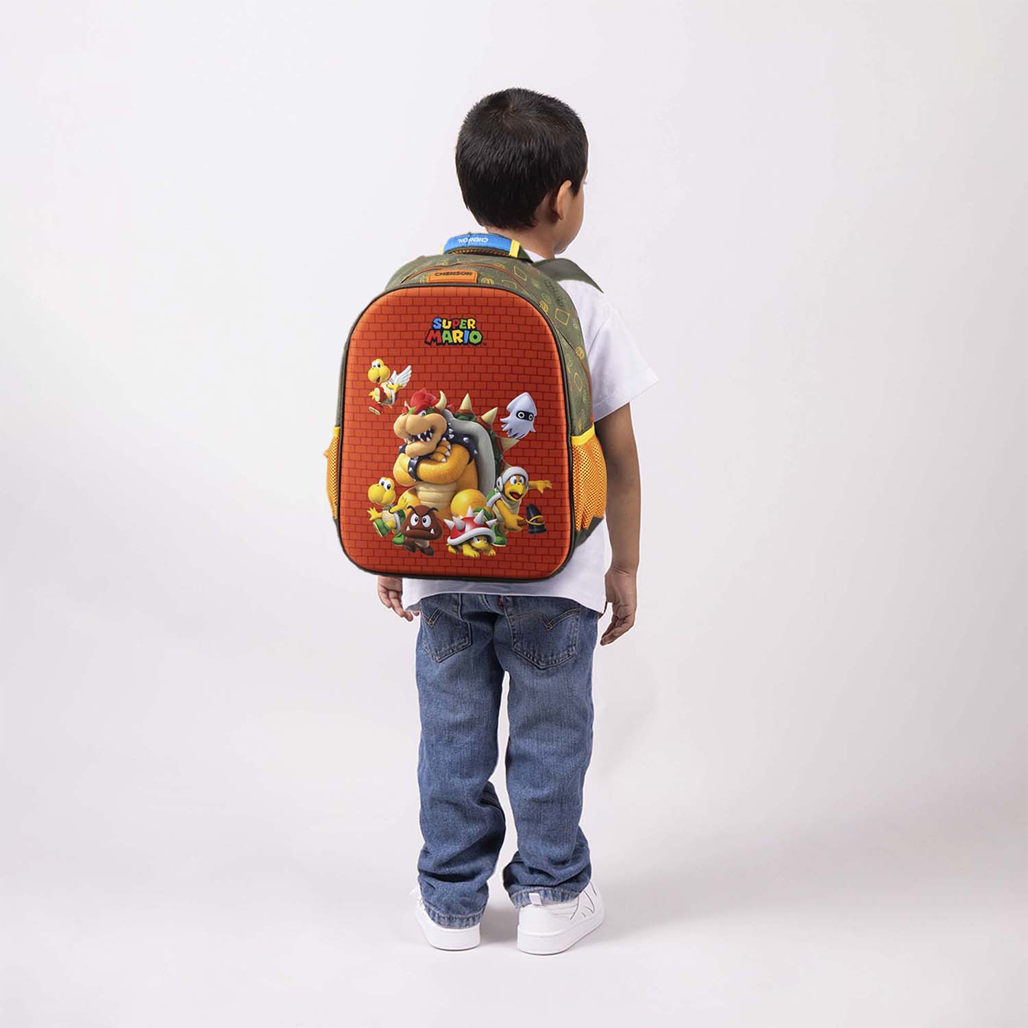 Mochila escolar para niño Mario Bros by Chenson Verde seco Divertida y duradera - vista 2