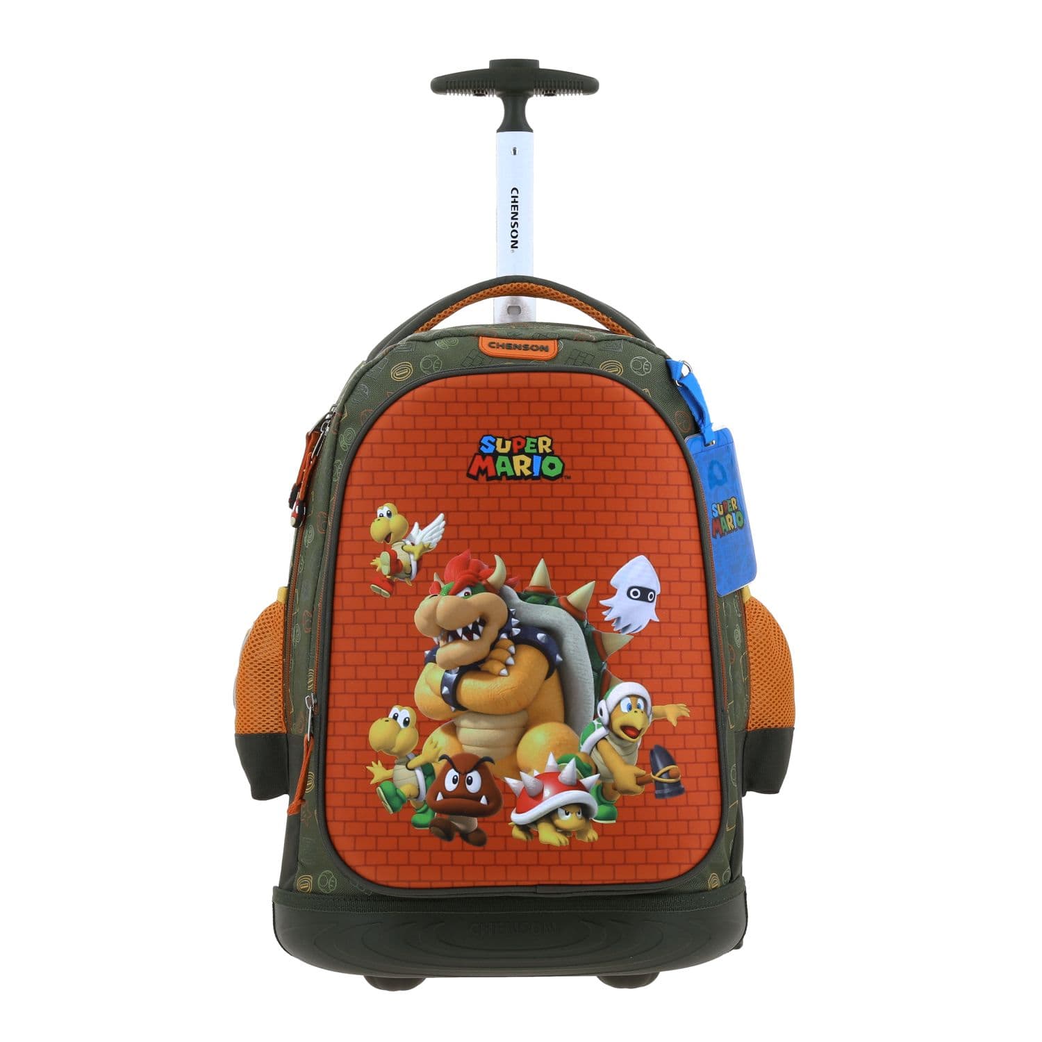 Mochila con Ruedas Mario Bros Verde Seco para Niño - Diversión y Durabilidad