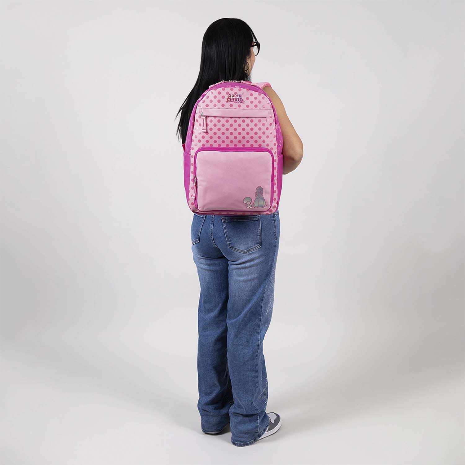 Mochila escolar para niña Mario Bros by Chenson rosa con diversión y durabilidad - vista 2