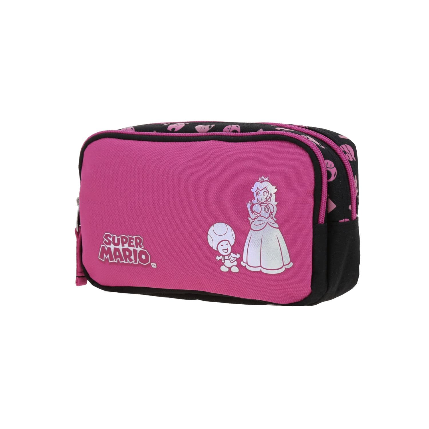 Lapicera escolar para niña Mario Bros by Chenson fucsia con doble compartimento 2