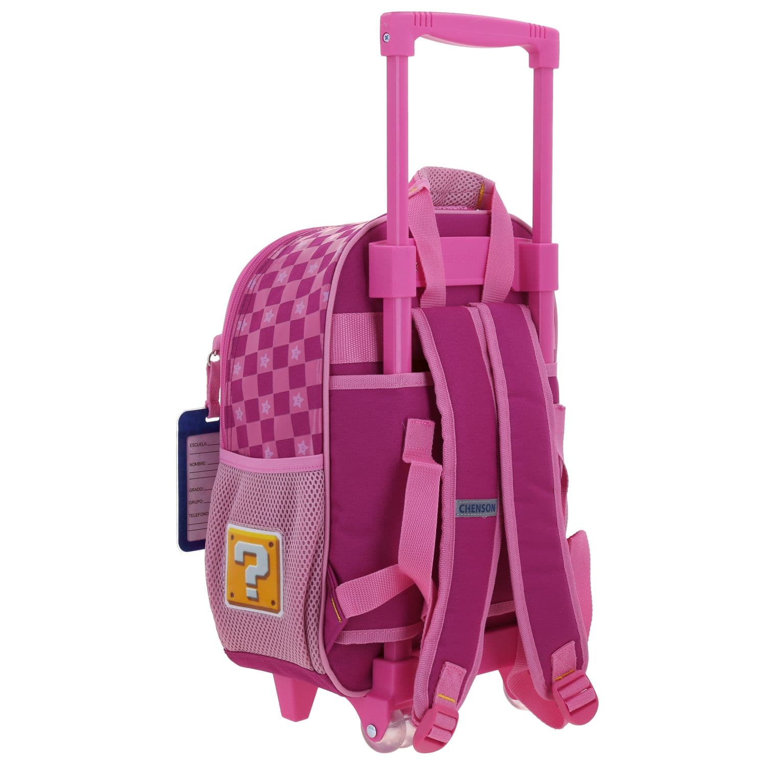 Mochila con Ruedas Mario Bros Rosa para Niña - Diversión y Durabilidad 3